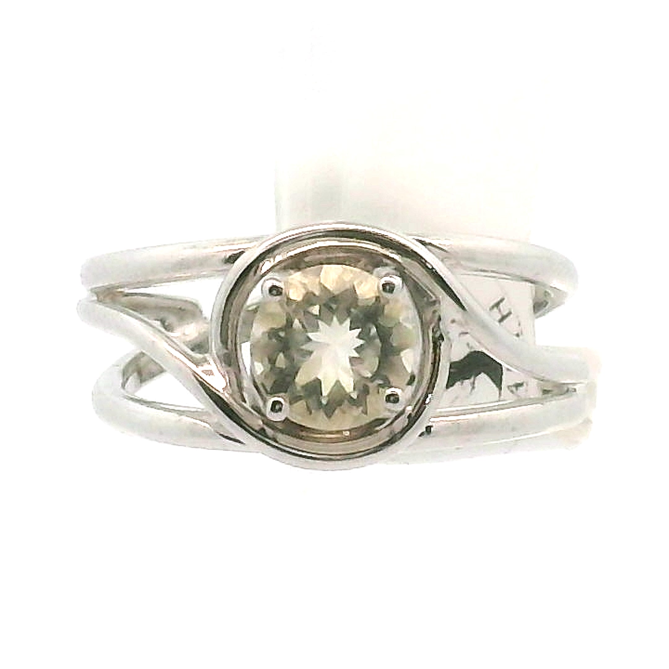 Faceted Golden Labradorite Midi Cuff Ring .925 Sterling Silver for Meditation and Visualization