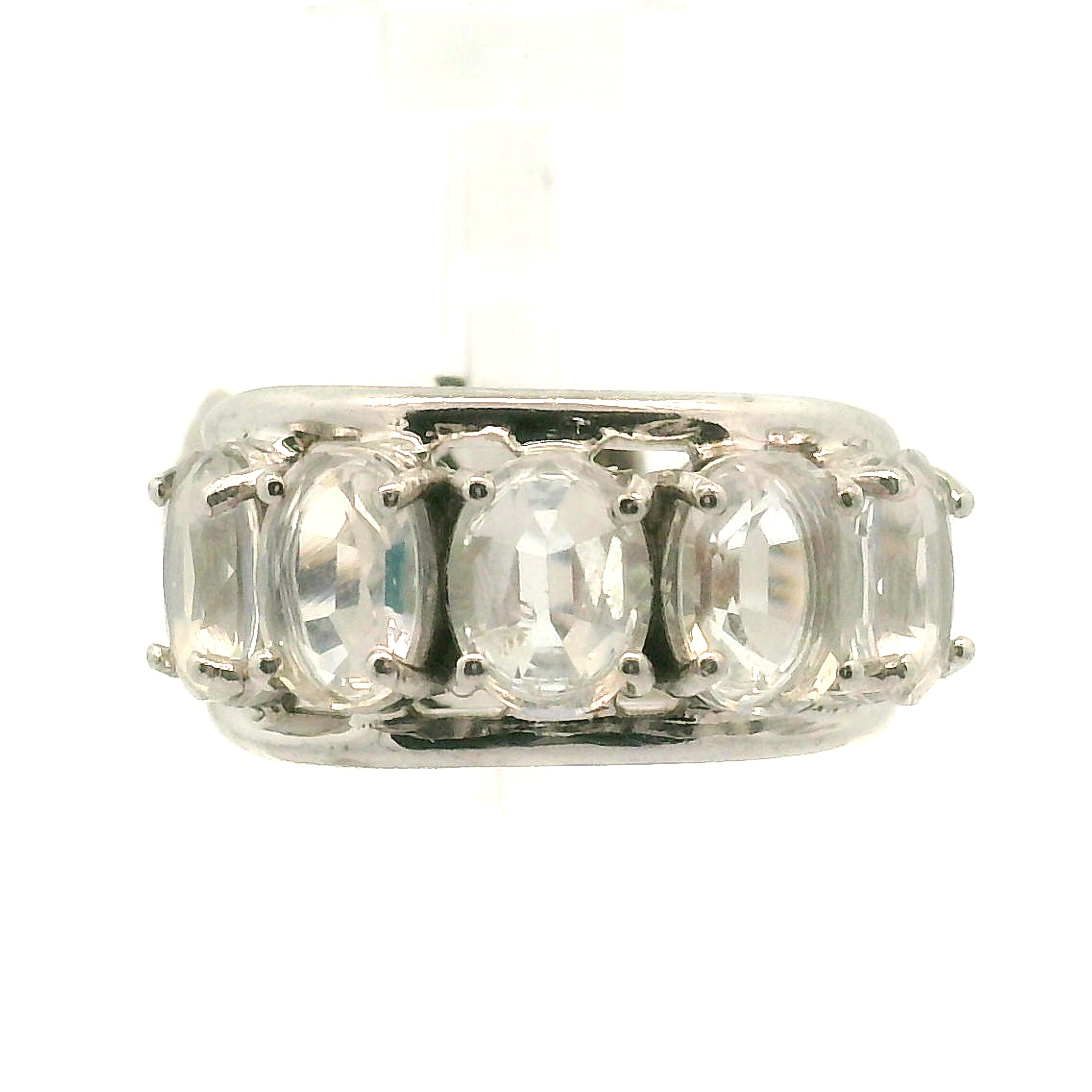 Multi Stone Oval Cut Stacker Cuff Ring .925 Silver for Healing, Intention Setting and Manifesting your Desires