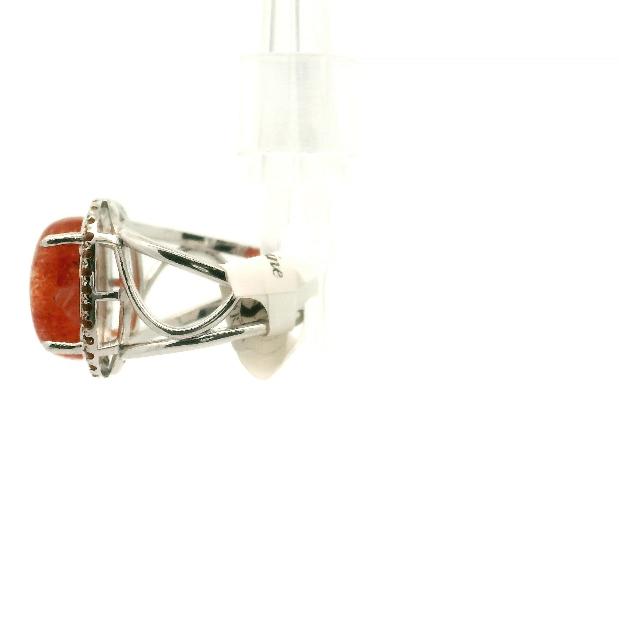 Sunstone and Citrine Pave Adjustable Cuff Ring .925 Silver for Manifesting Wealth and Abundance