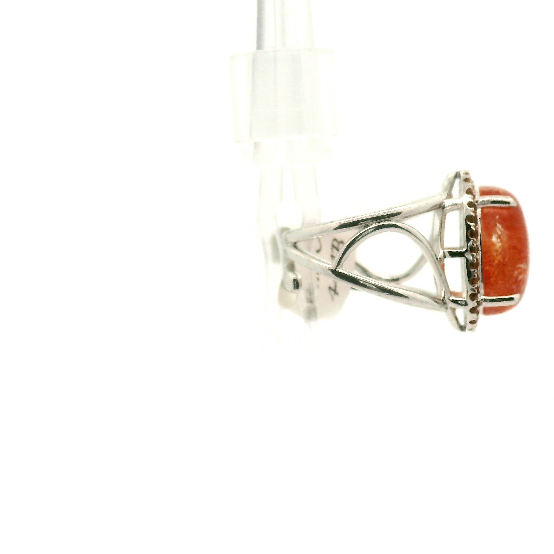 Sunstone and Citrine Pave Adjustable Cuff Ring .925 Silver for Manifesting Wealth and Abundance