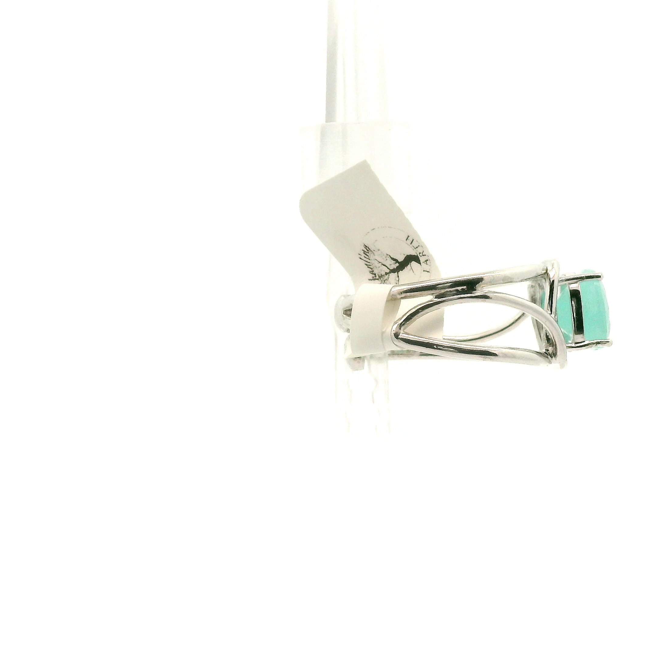 Blue Aragonite Cuff Ring 925 Silver for Peace and Calm