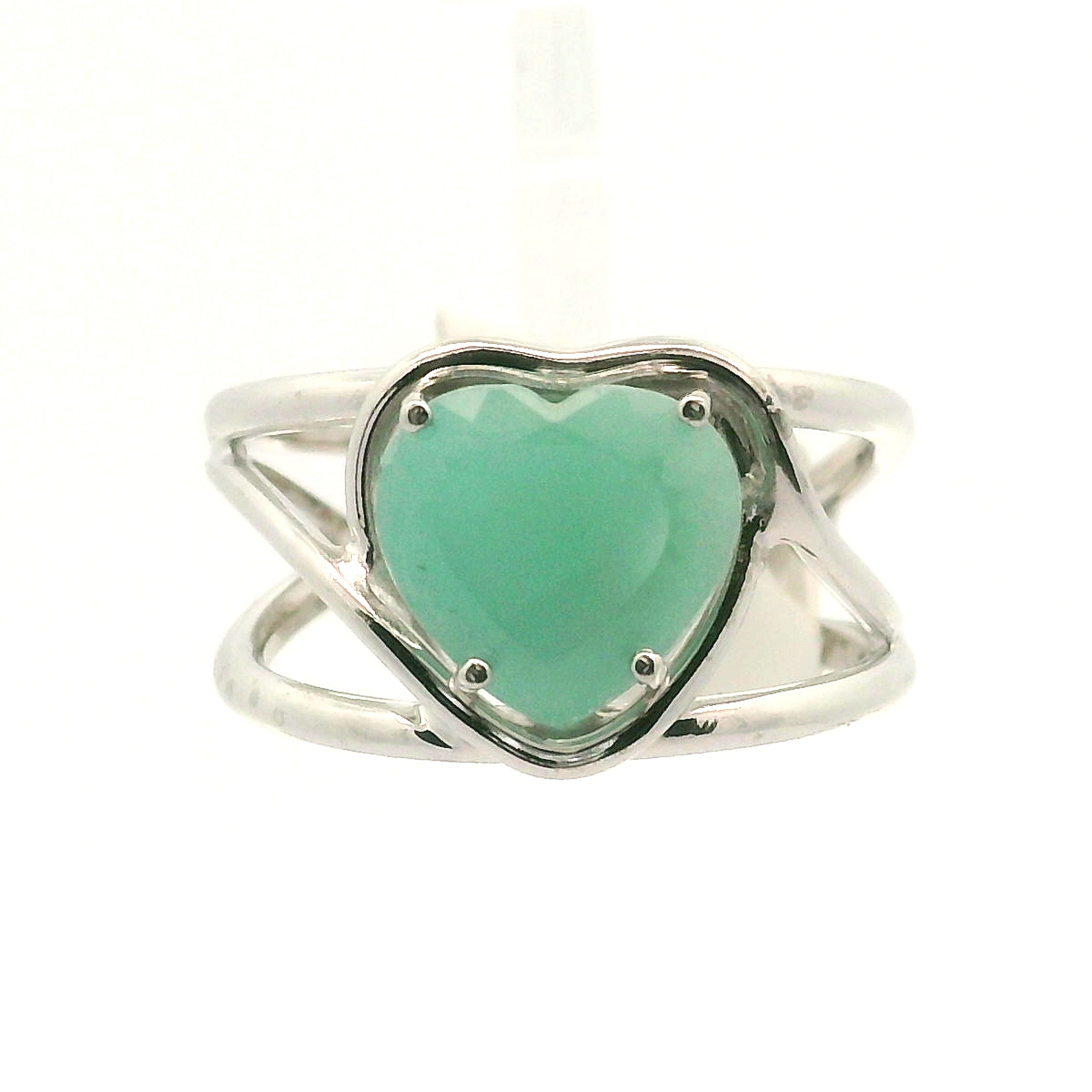 Blue Aragonite Cuff Ring 925 Silver for Peace and Calm