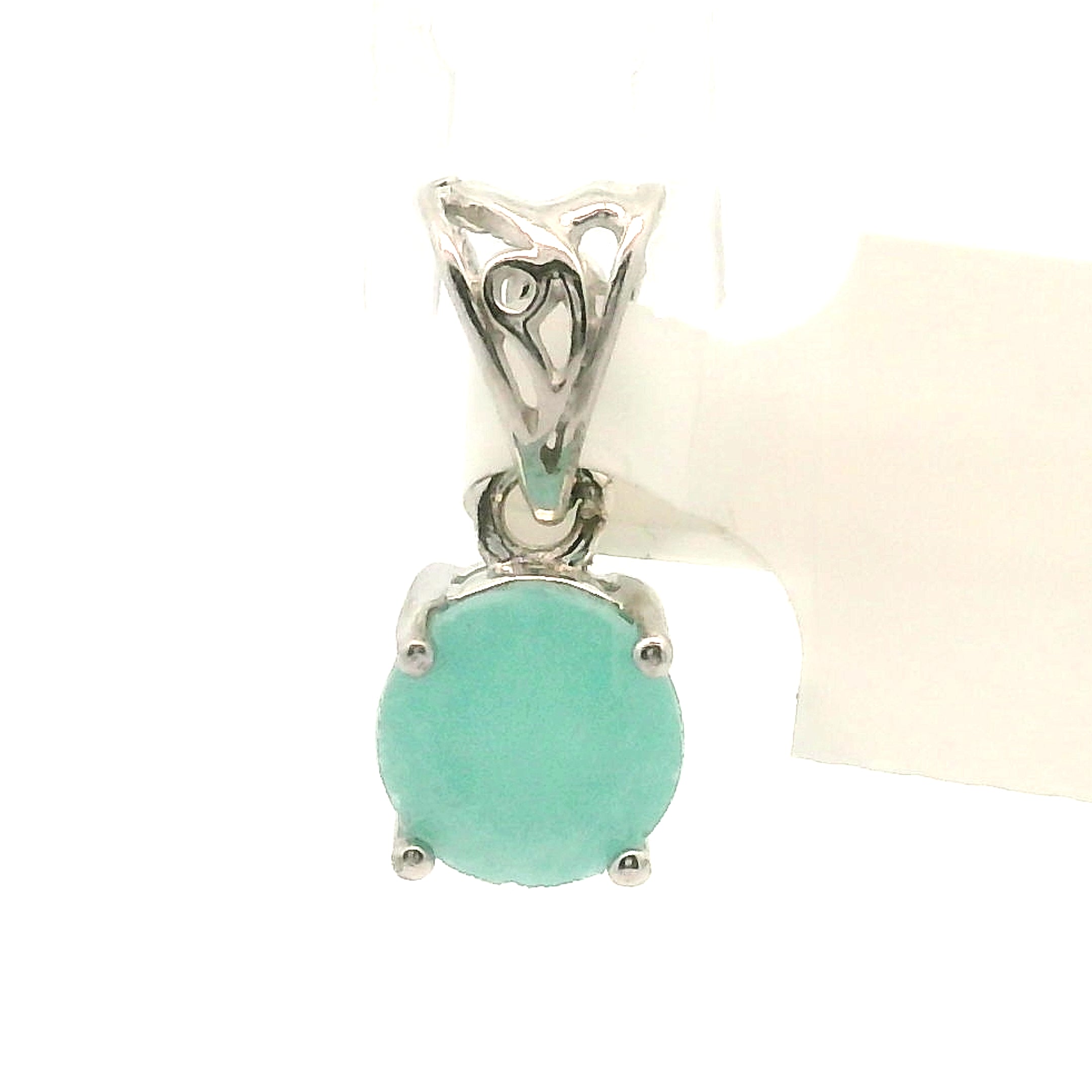 Blue Aragonite Pendant 925 Silver for Peace and Calm