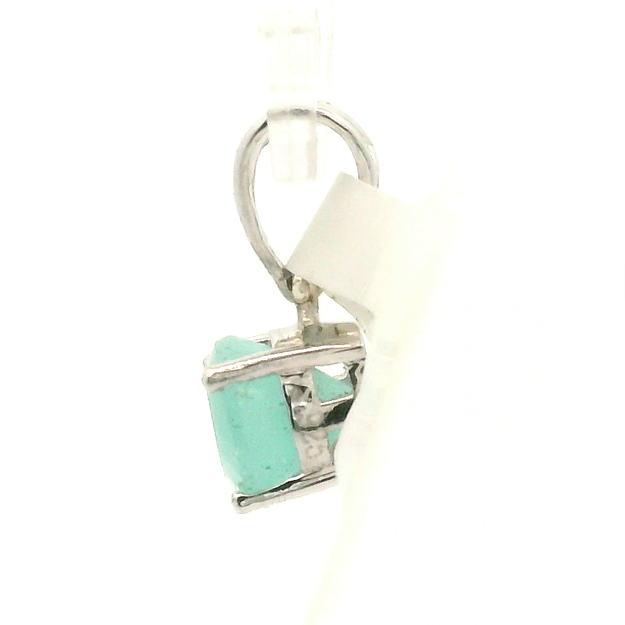 Blue Aragonite Pendant 925 Silver for Peace and Calm