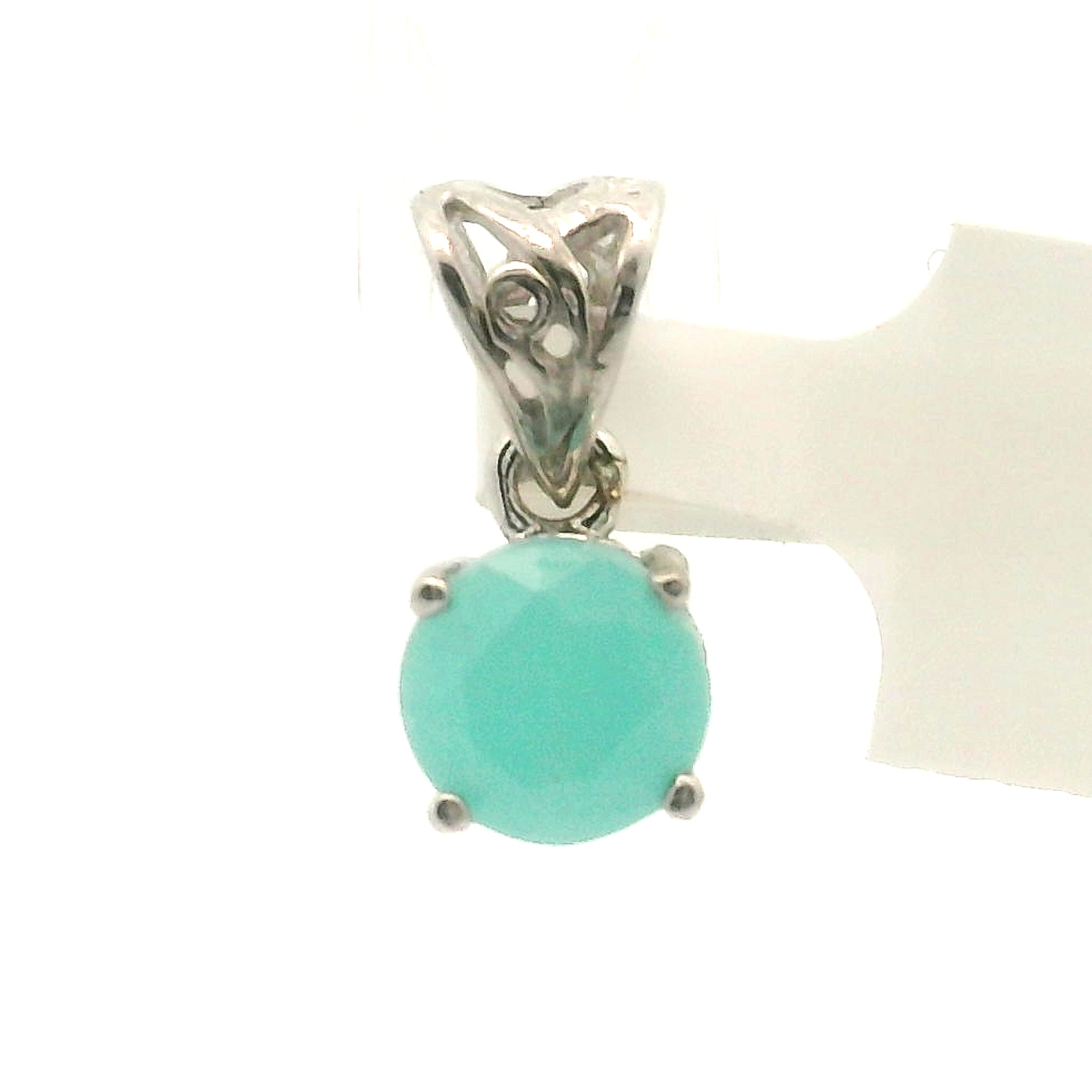 Blue Aragonite Pendant 925 Silver for Peace and Calm