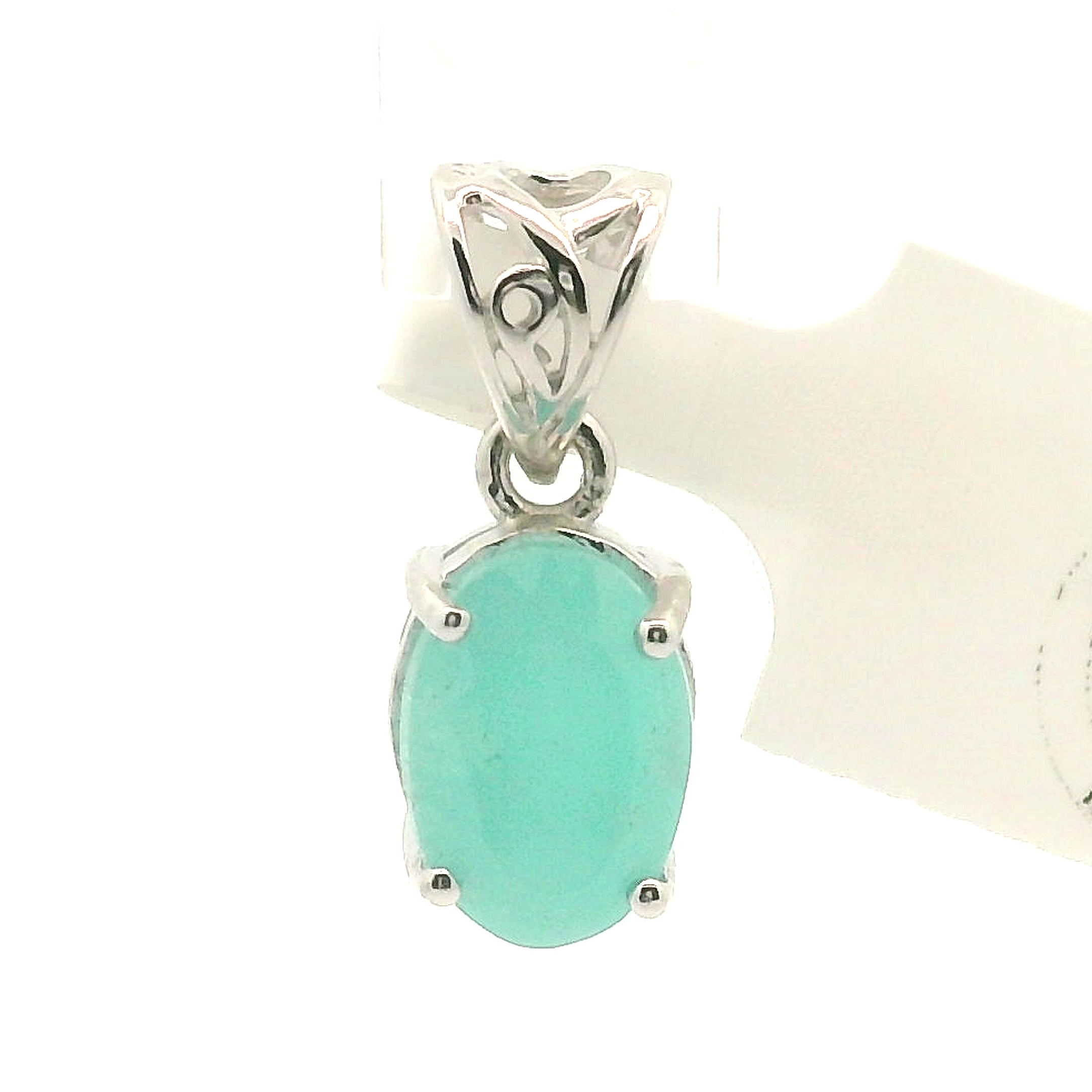 Blue Aragonite Pendant 925 Silver for Peace and Calm