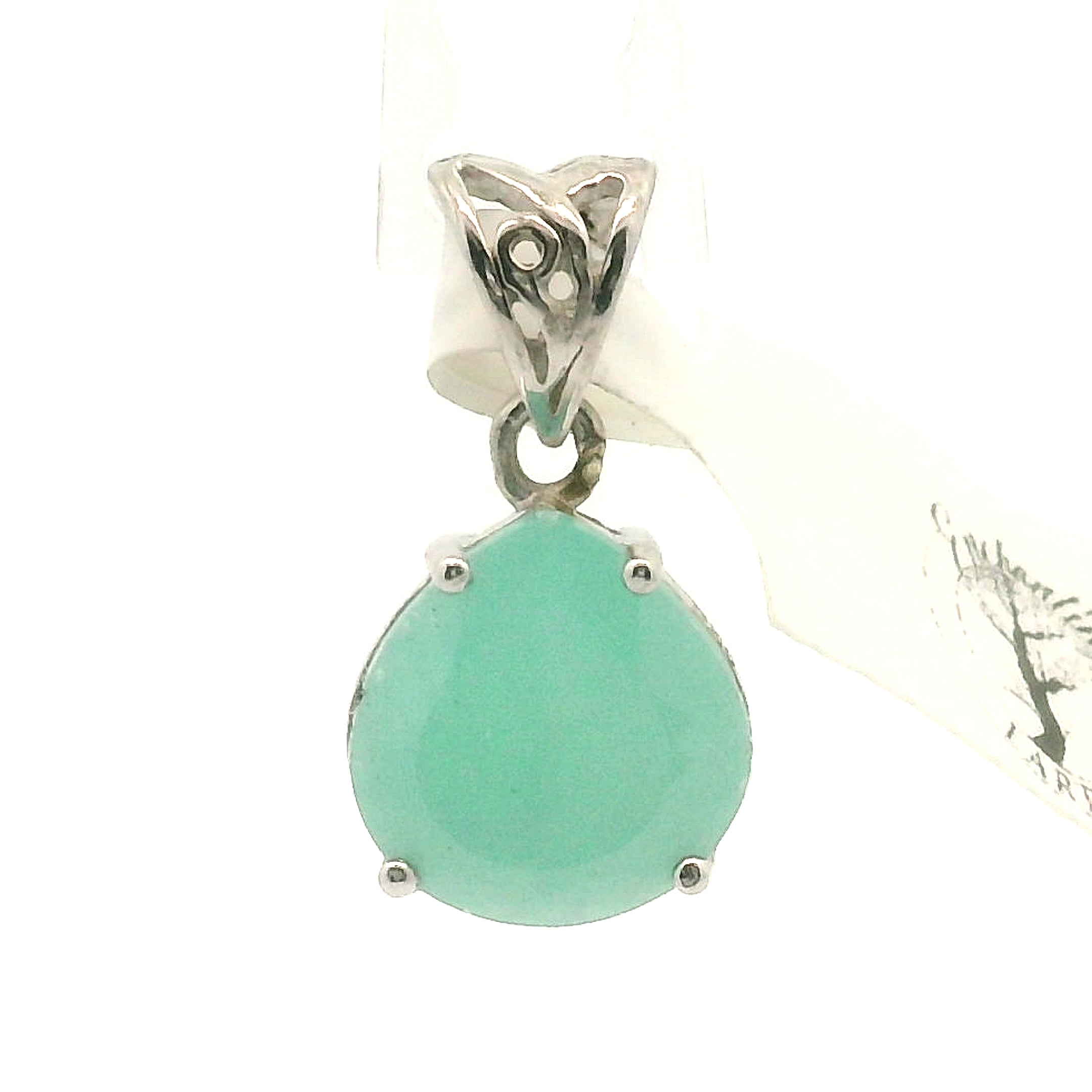 Blue Aragonite Pendant 925 Silver for Peace and Calm