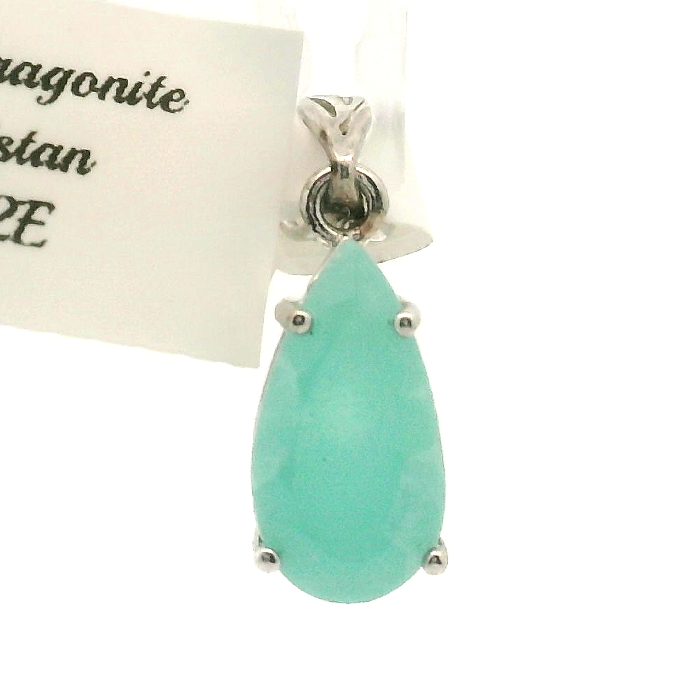 Blue Aragonite Pendant 925 Silver for Peace and Calm