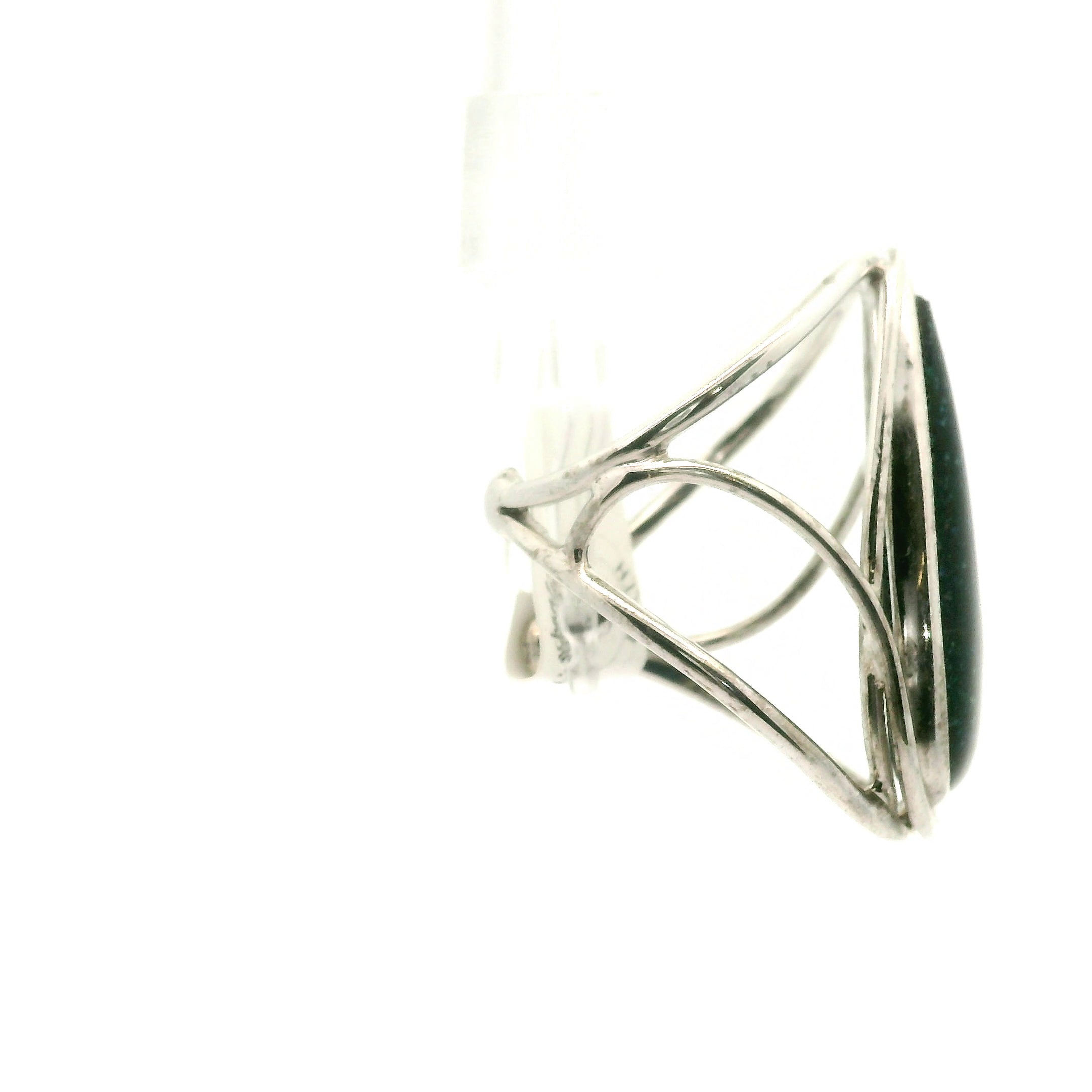 Galaxy Opal Cuff Ring 925 Silver for Psychic Sensitivity, Subtle Energy and Intuition