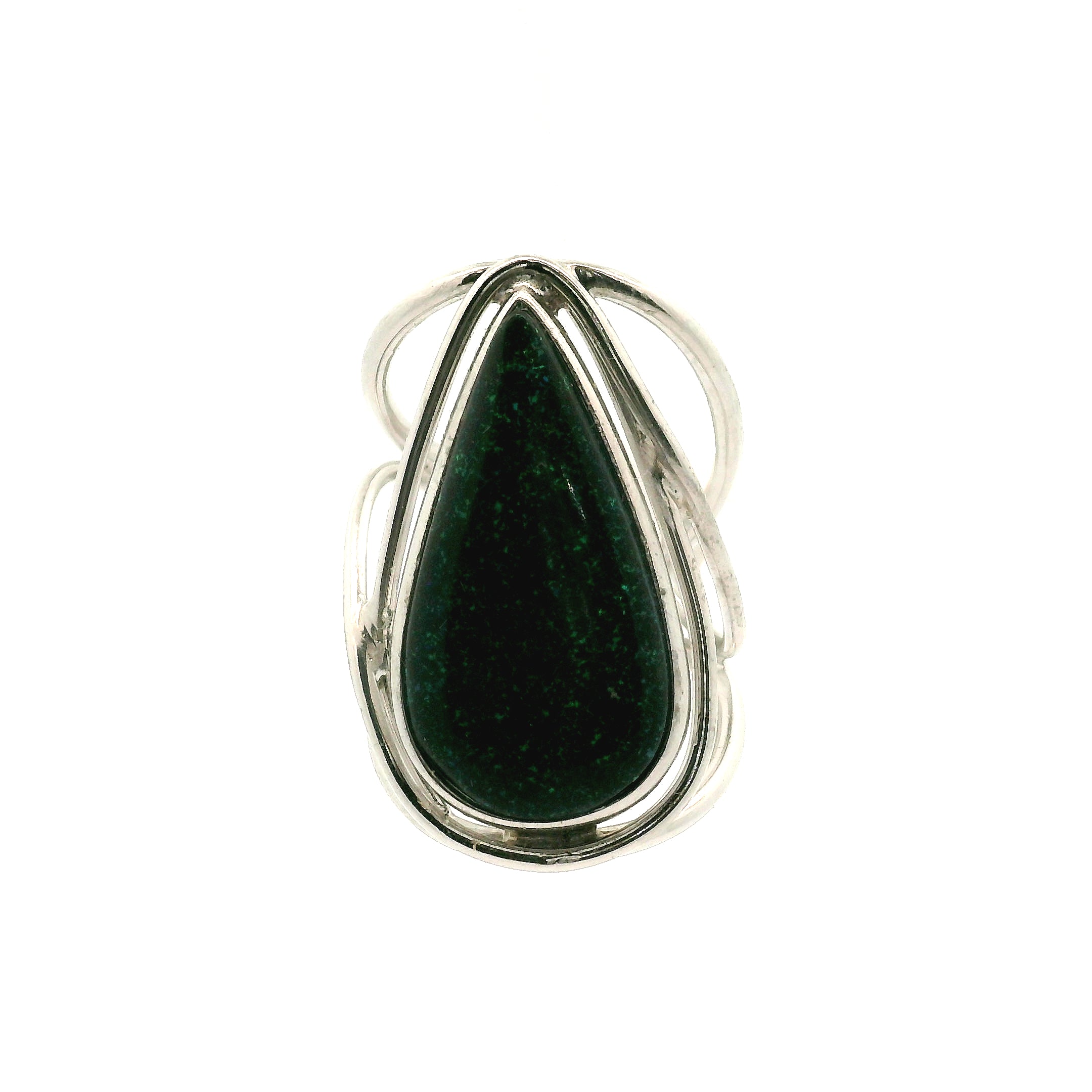 Galaxy Opal Cuff Ring 925 Silver for Psychic Sensitivity, Subtle Energy and Intuition