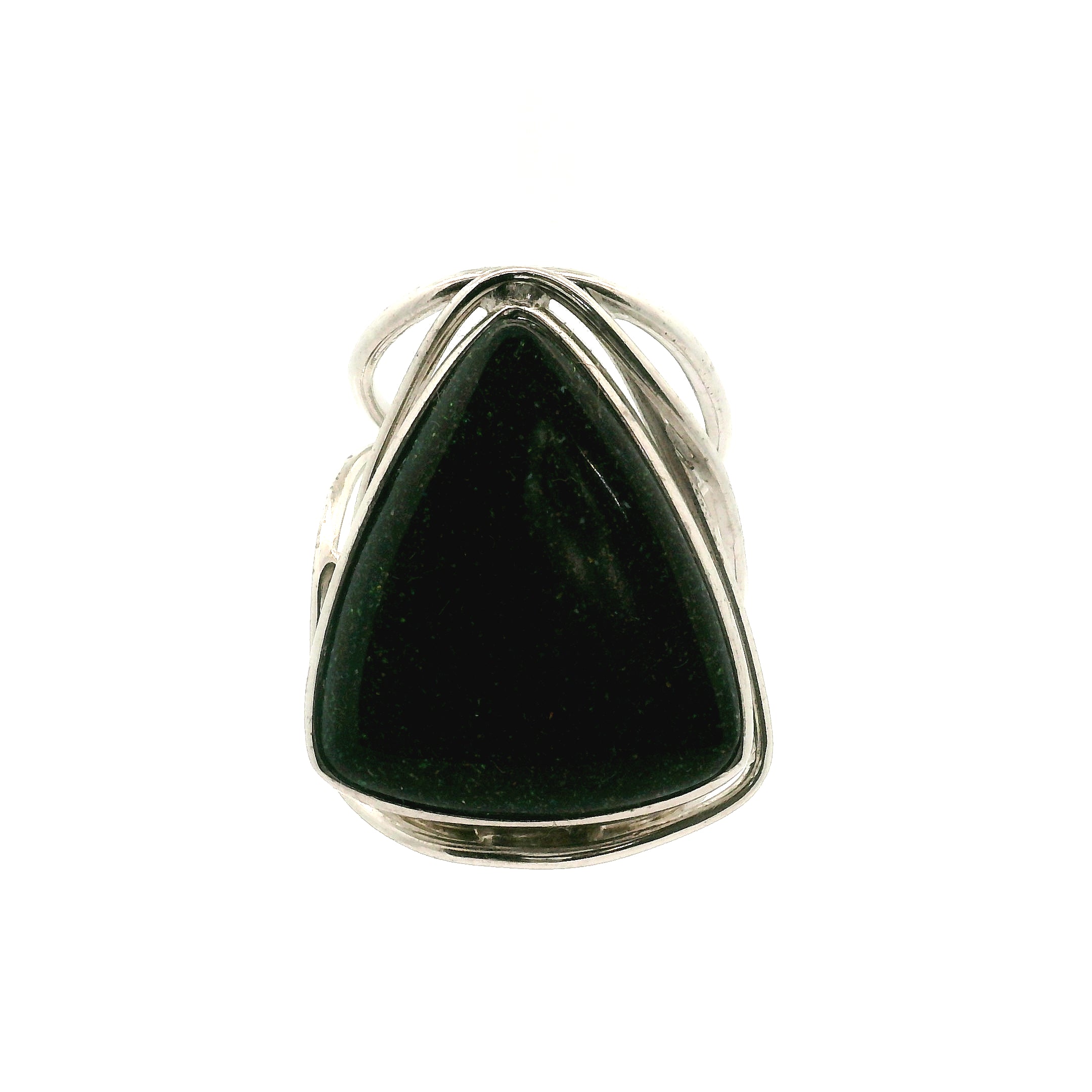 Galaxy Opal Cuff Ring 925 Silver for Psychic Sensitivity, Subtle Energy and Intuition
