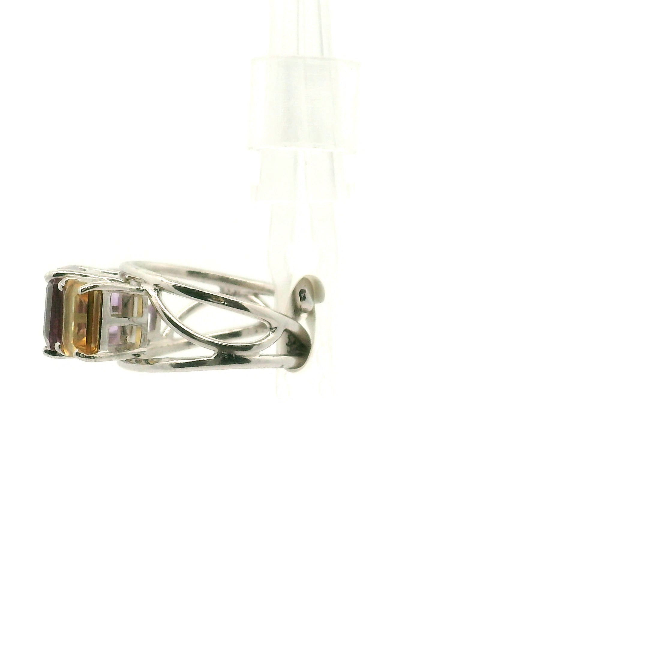 Ametrine Triple Crown Cuff Ring .925 Silver for Empowerment & Harmony