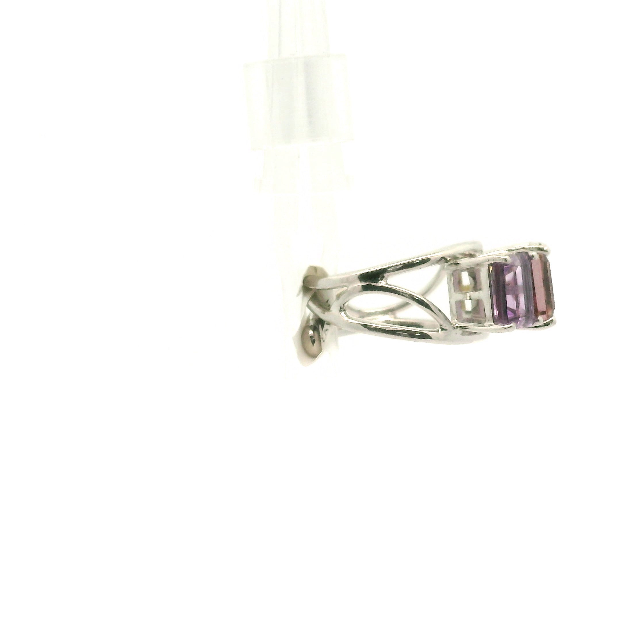 Ametrine Triple Crown Cuff Ring .925 Silver for Empowerment & Harmony