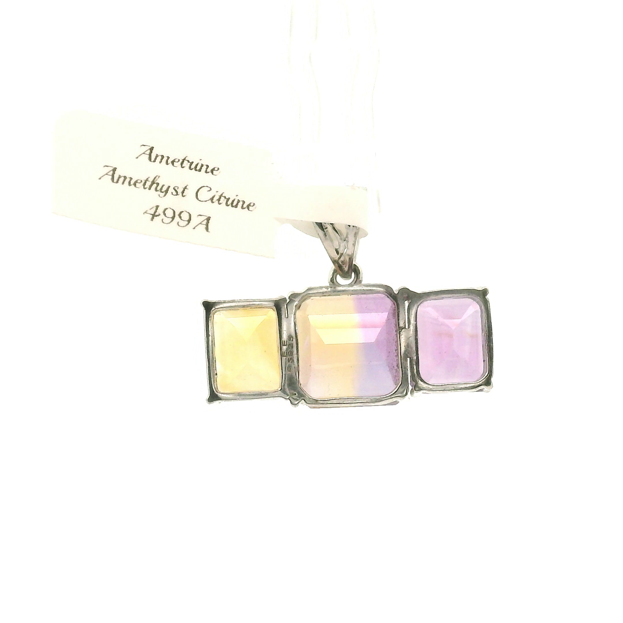 Ametrine Triple Crown Pendant .925 Silver for Empowerment & Harmony