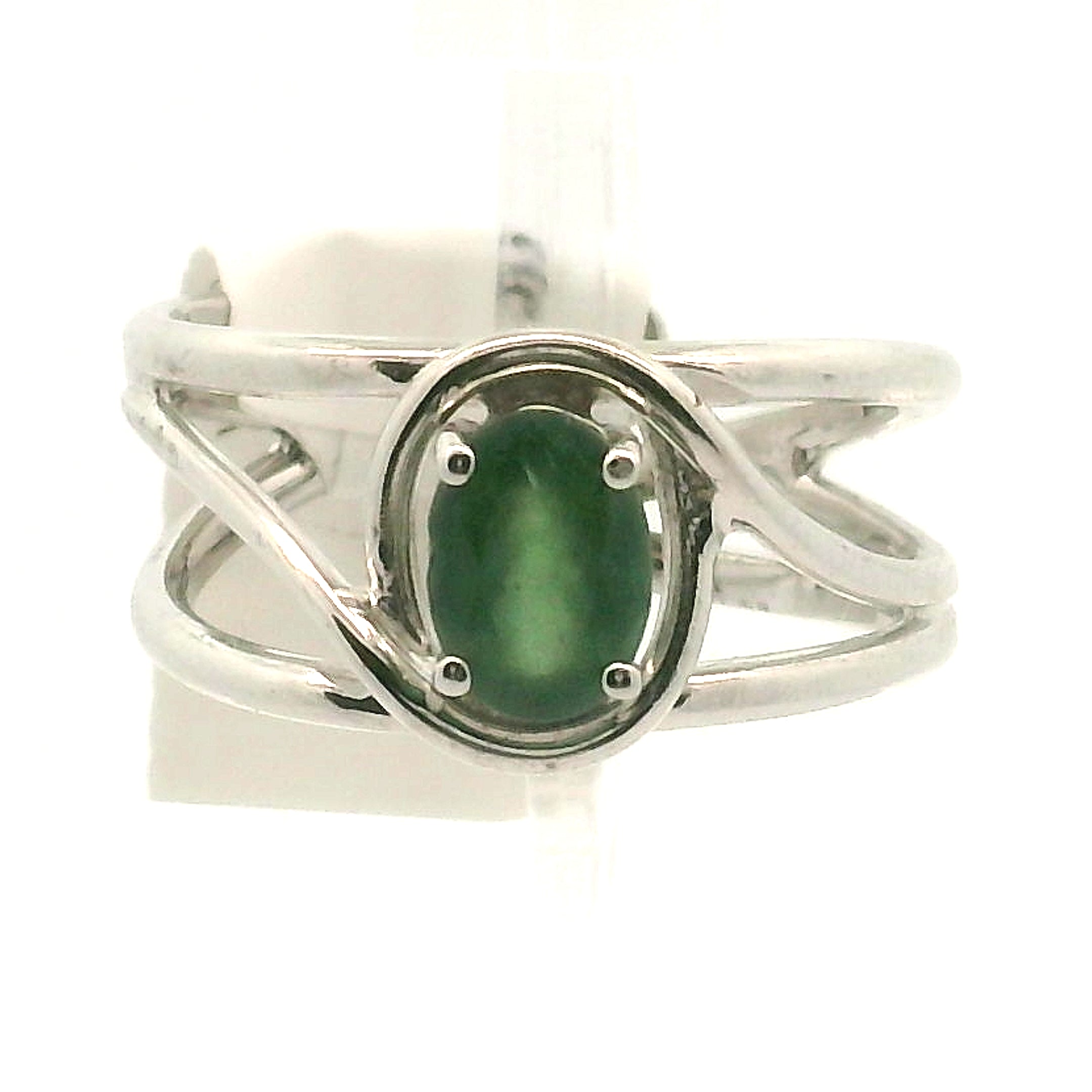 Kenya Green Apatite Midi Cuff Ring .925 Silver for Self-love and Forgiveness