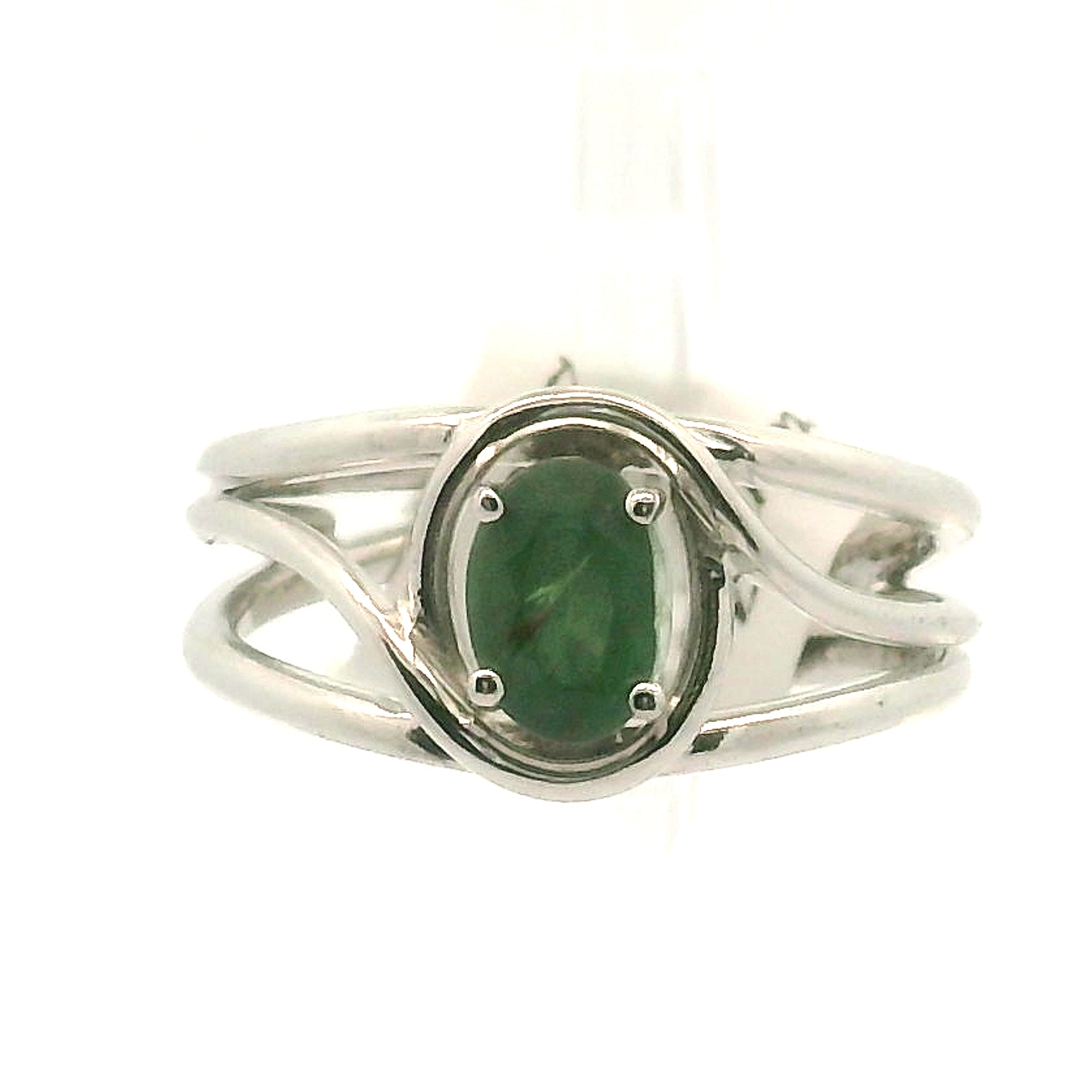 Kenya Green Apatite Midi Cuff Ring .925 Silver for Self-love and Forgiveness