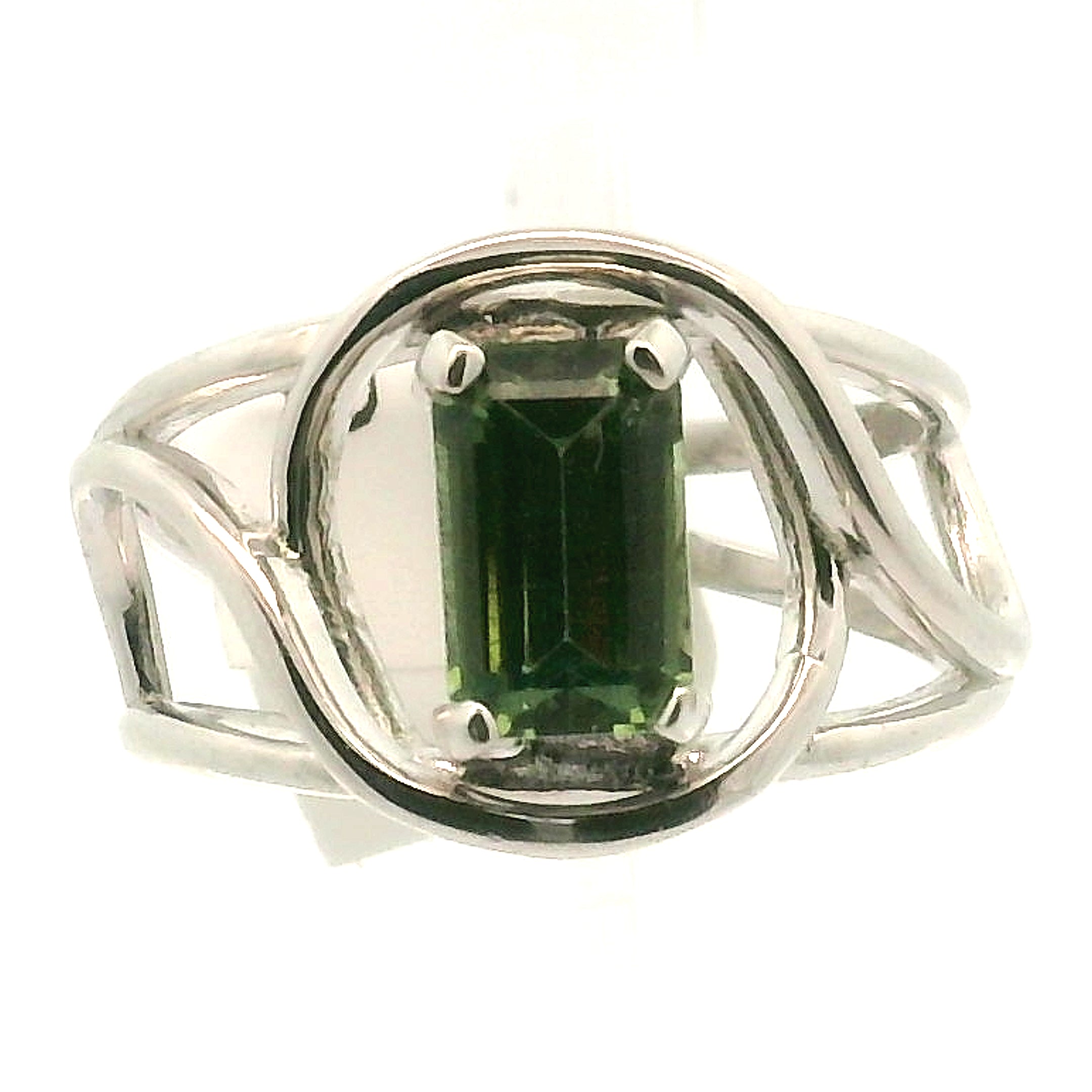 Kenya Green Apatite Midi Cuff Ring .925 Silver for Self-love and Forgiveness