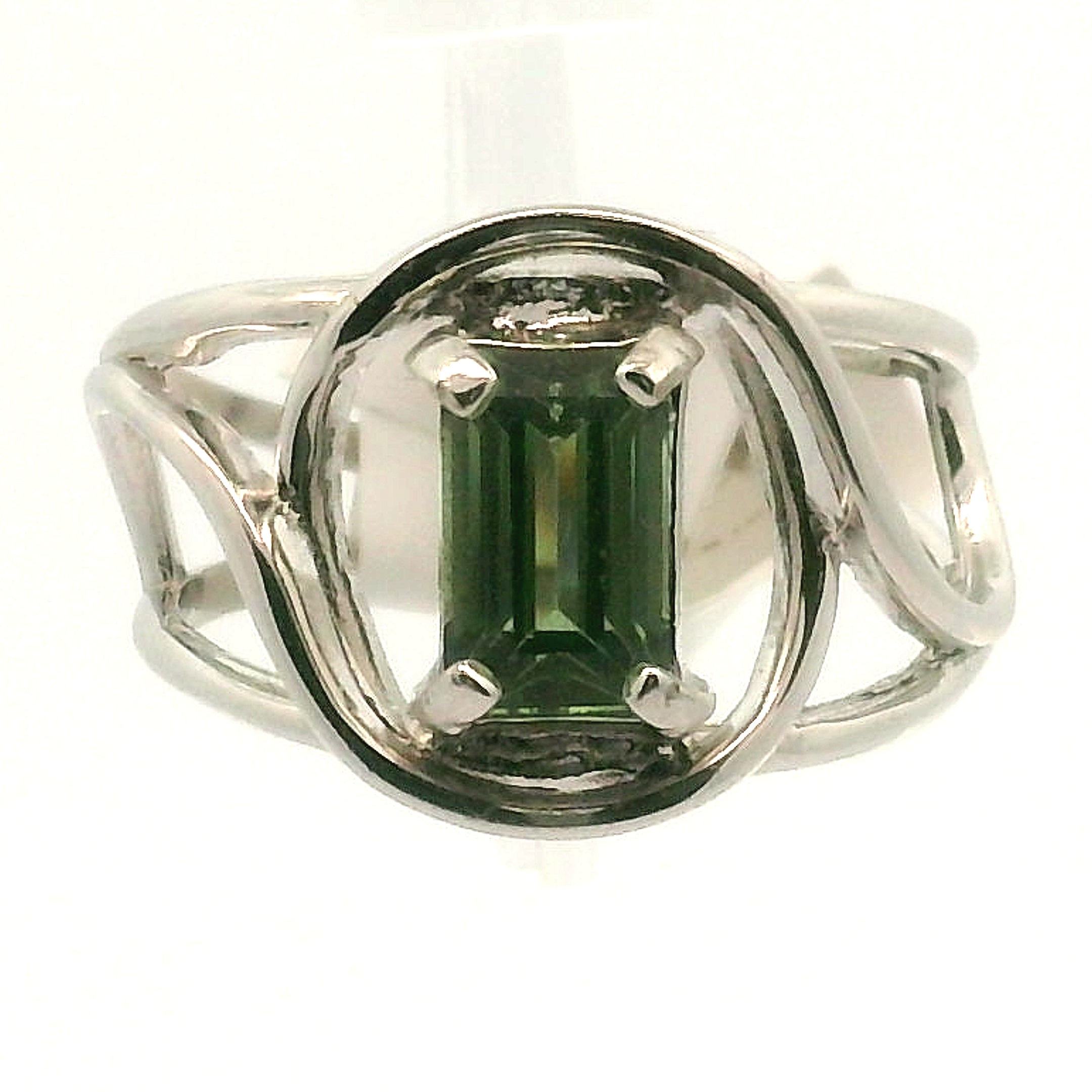 Kenya Green Apatite Midi Cuff Ring .925 Silver for Self-love and Forgiveness