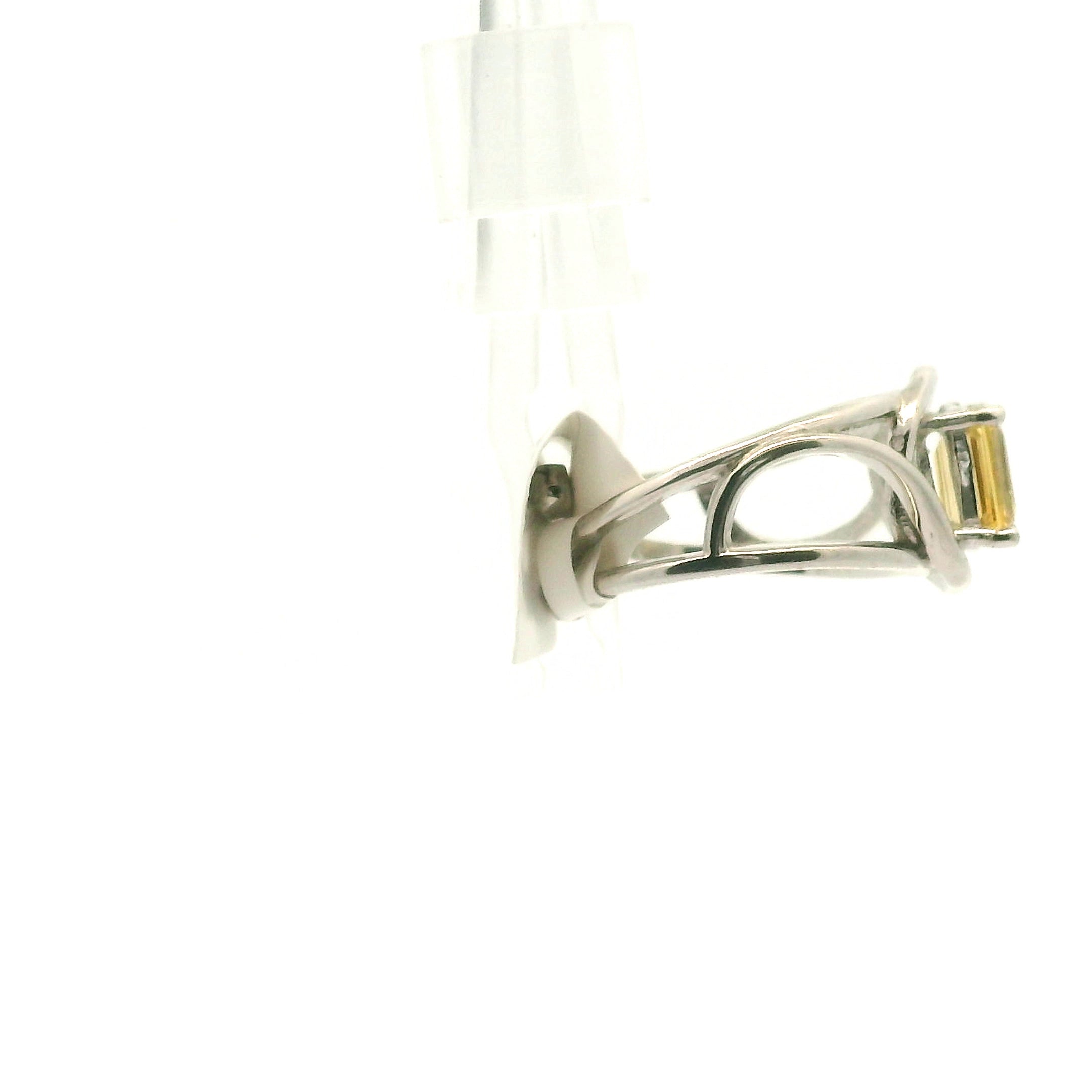 Yellow Zircon Cuff Ring .925 Silver for Wisdom and Vitality
