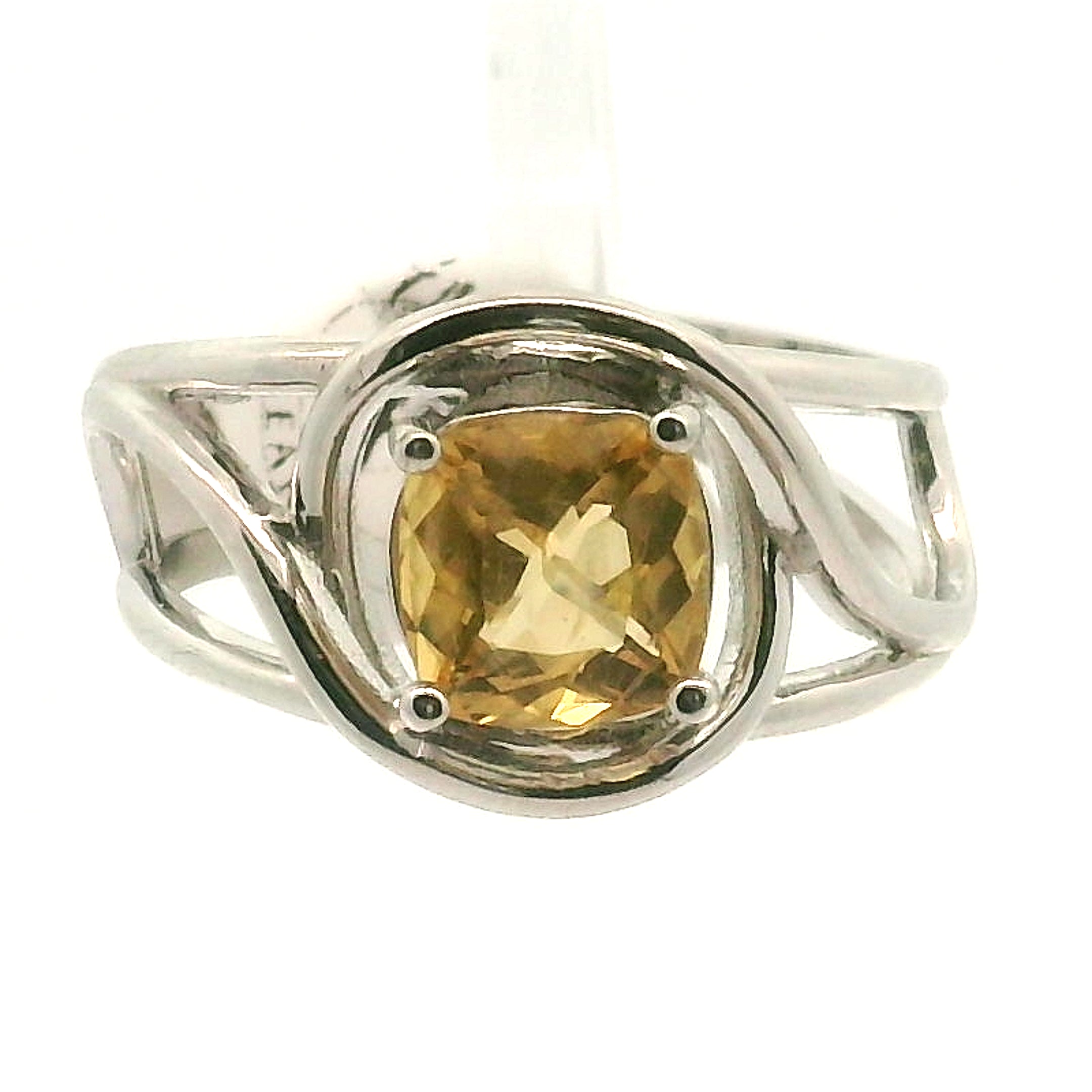 Yellow Zircon Cuff Ring .925 Silver for Wisdom and Vitality