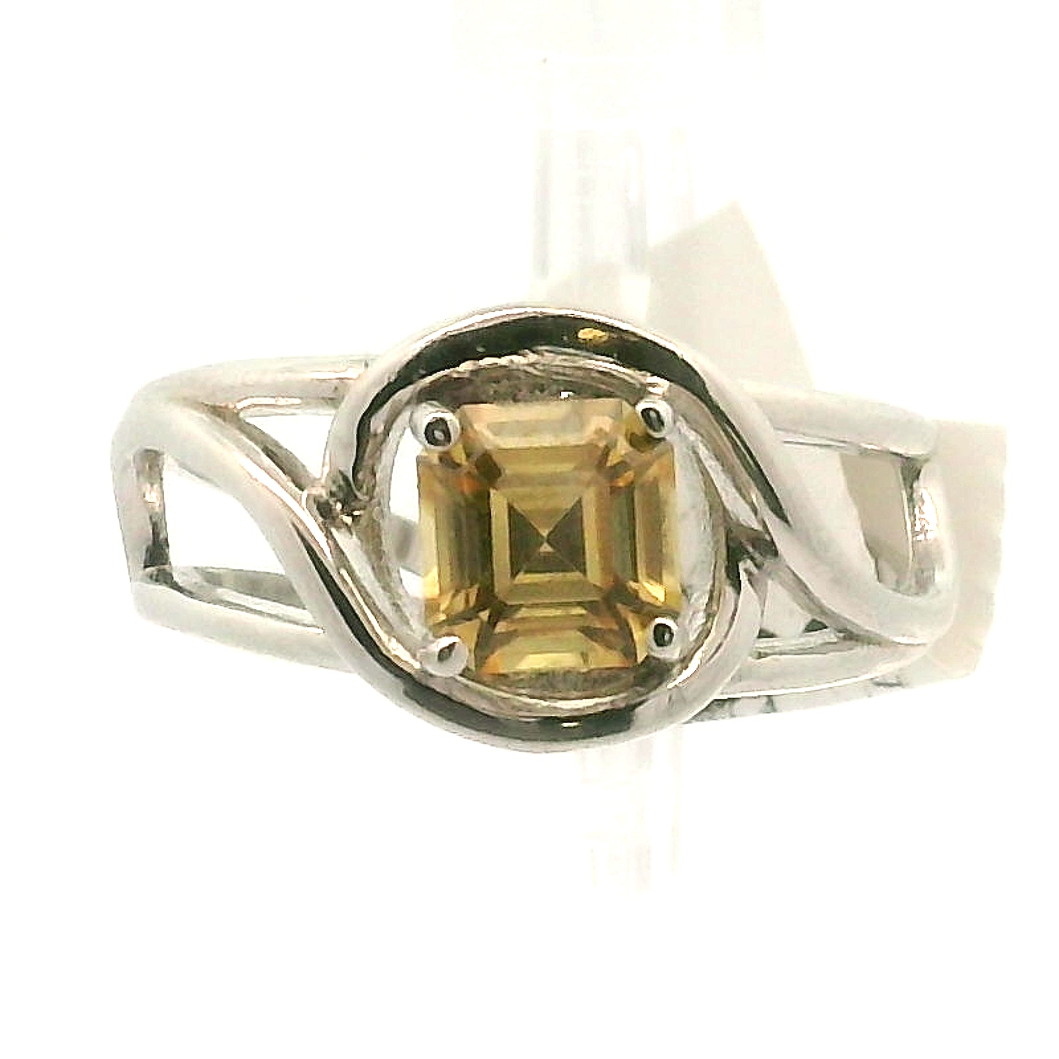 Yellow Zircon Cuff Ring .925 Silver for Wisdom and Vitality