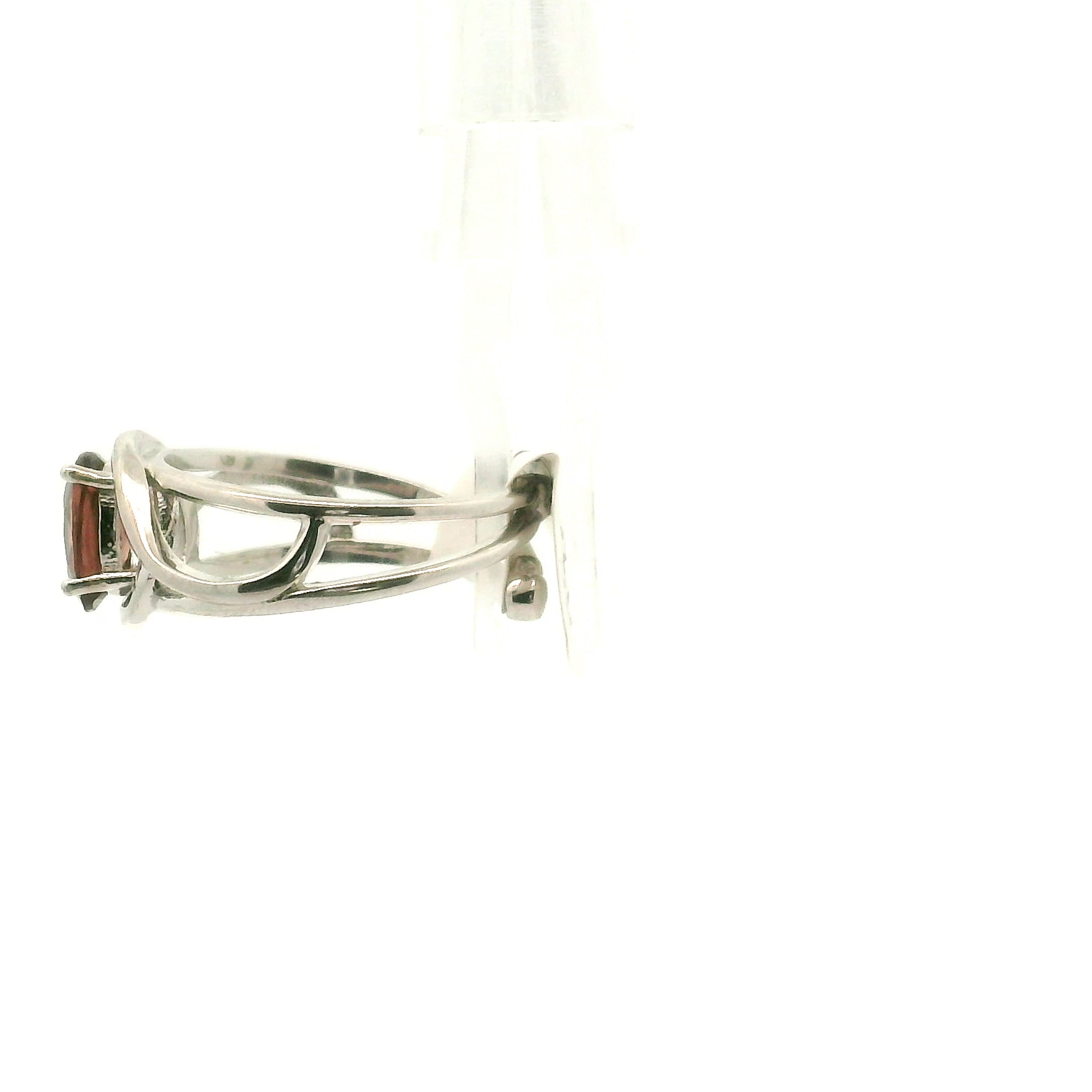 Rose Zircon Cuff Ring .925 Silver for Transformation