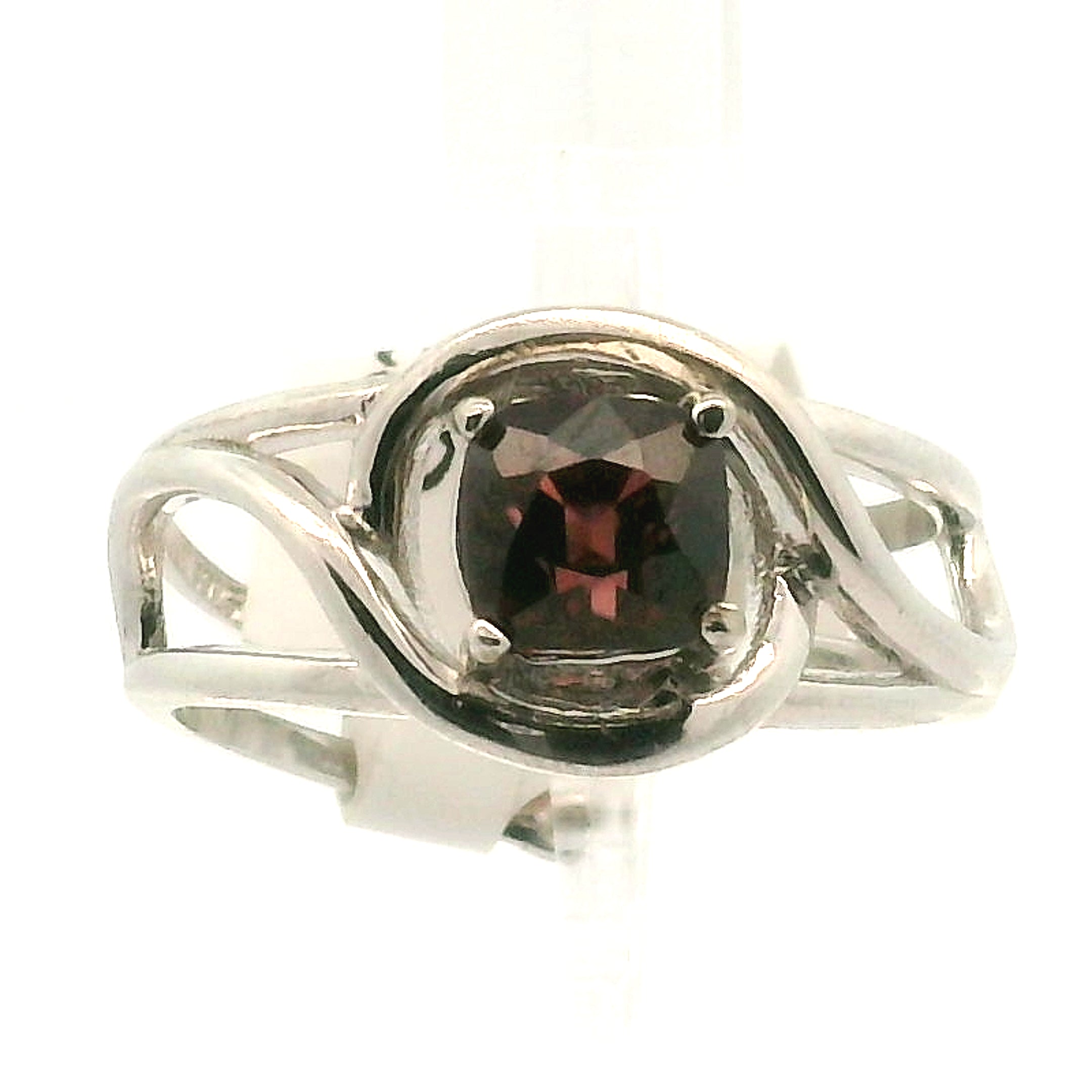 Rose Zircon Cuff Ring .925 Silver for Transformation