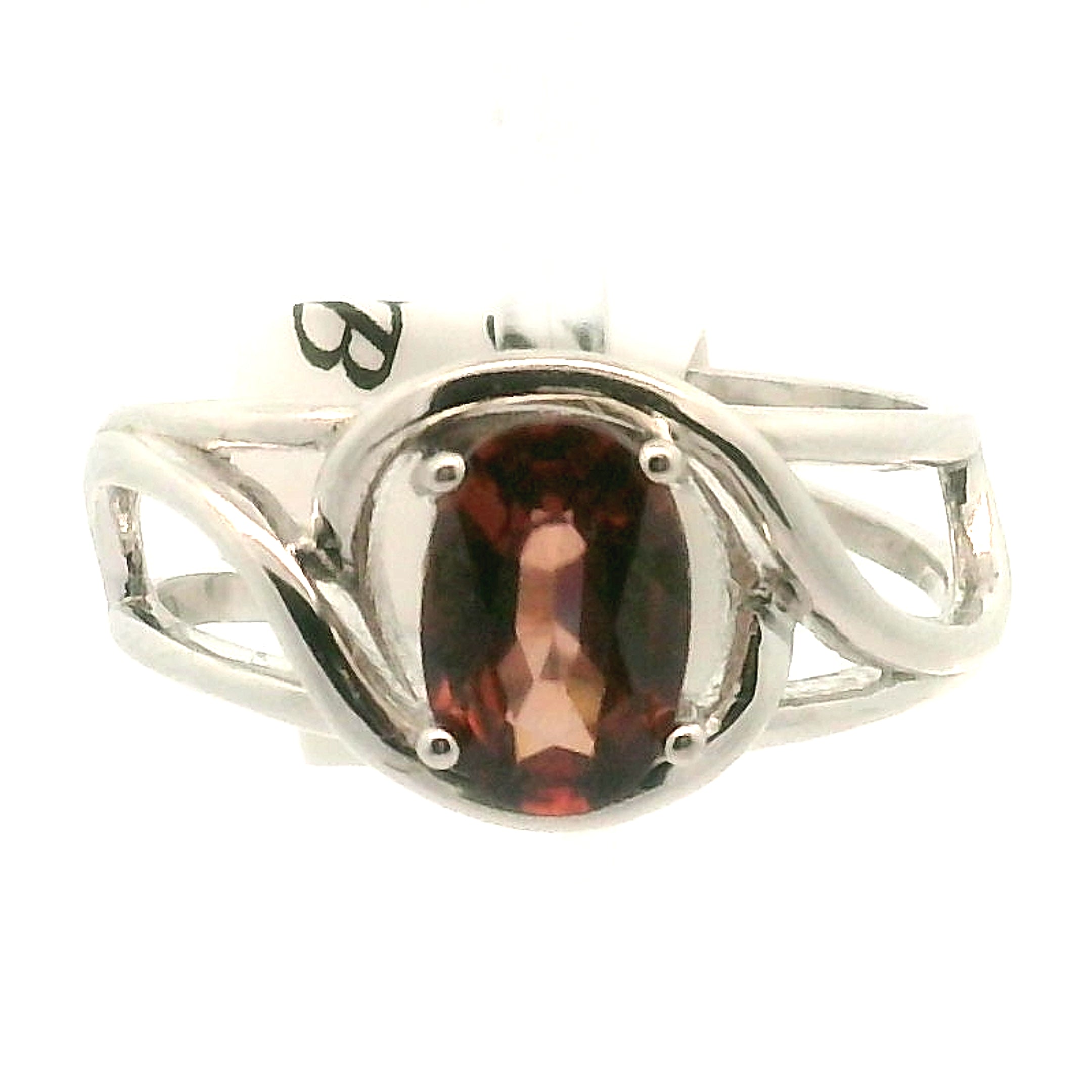 Rose Zircon Cuff Ring .925 Silver for Transformation