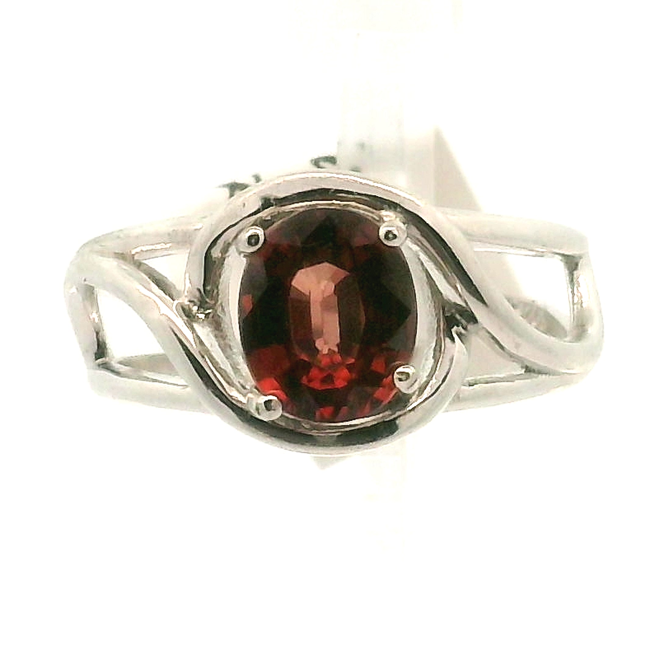 Rose Zircon Cuff Ring .925 Silver for Transformation