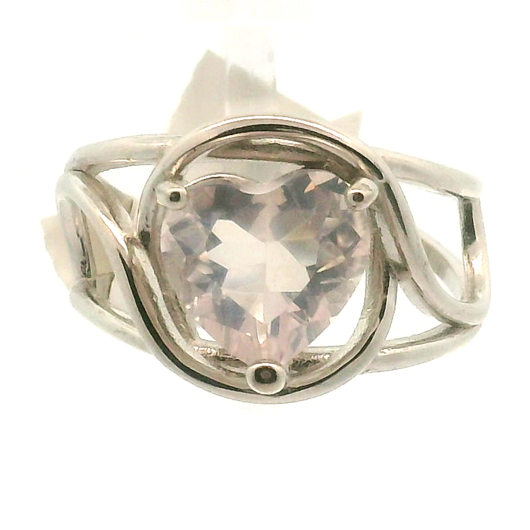 Rose Quartz Midi Cuff Ring .925 Silver for Compassion and Self Love