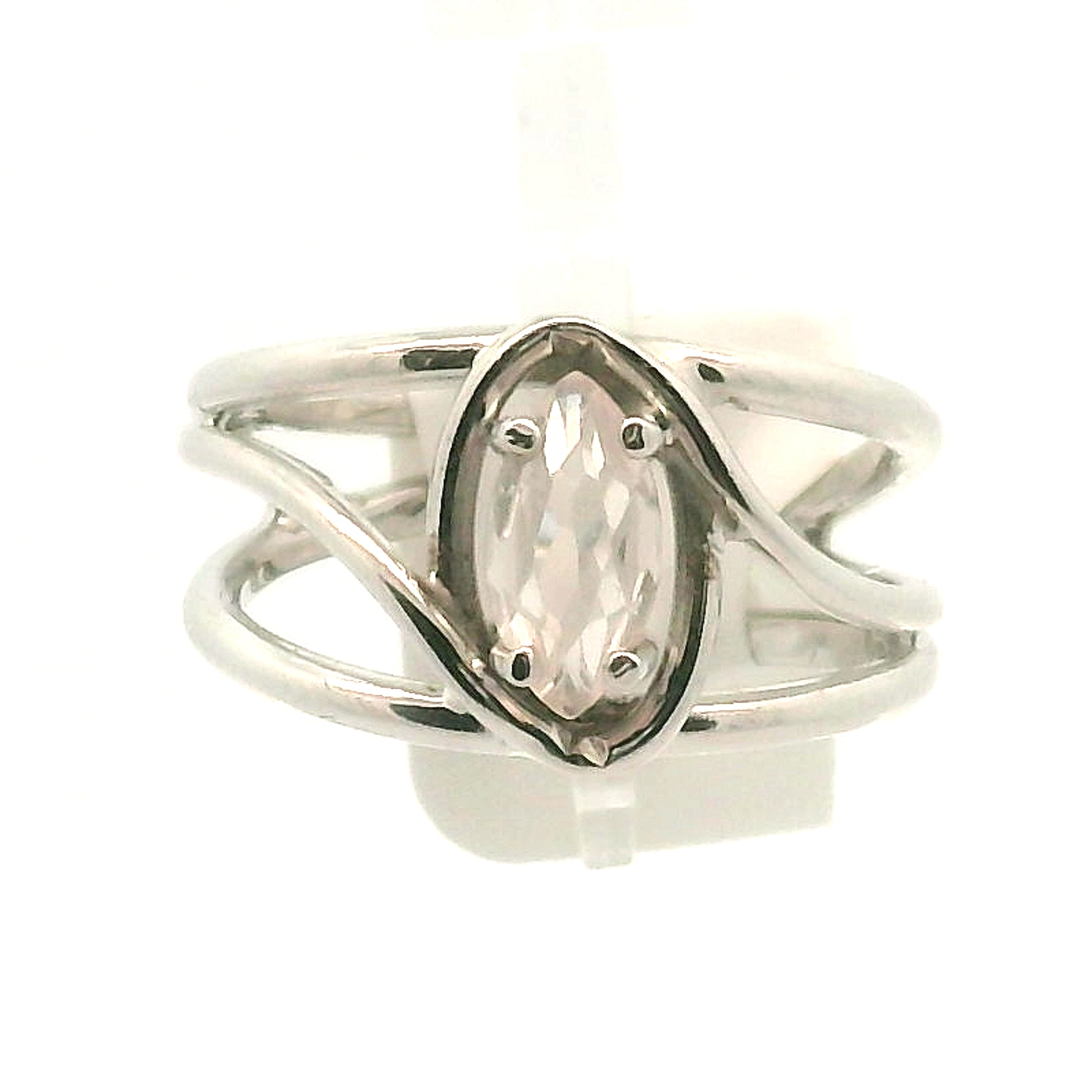 Rose Quartz Midi Cuff Ring .925 Silver for Compassion and Self Love