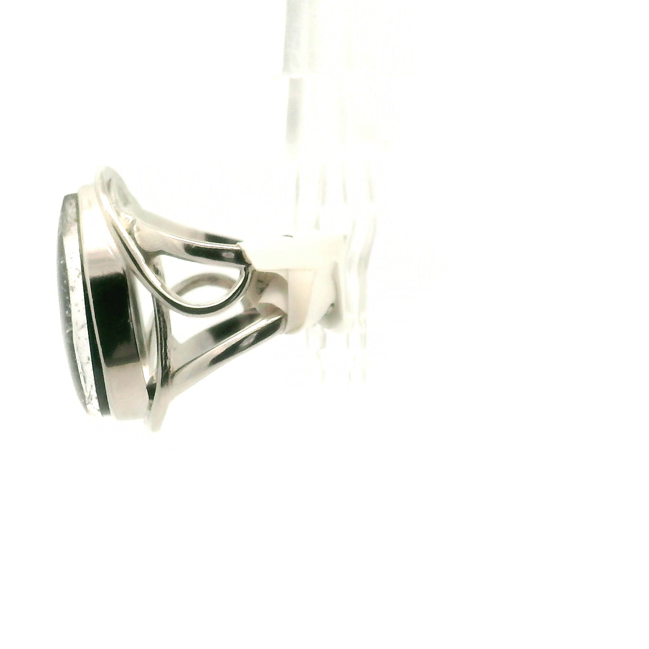Purperite and Quartz Overlay Cuff Ring 925 Silver for Spiritual Growth and Purification