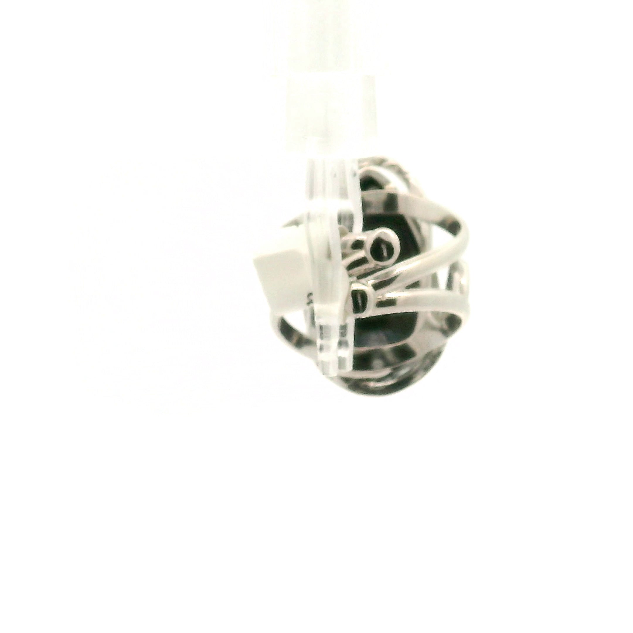 Purperite and Quartz Overlay Cuff Ring 925 Silver for Spiritual Growth and Purification