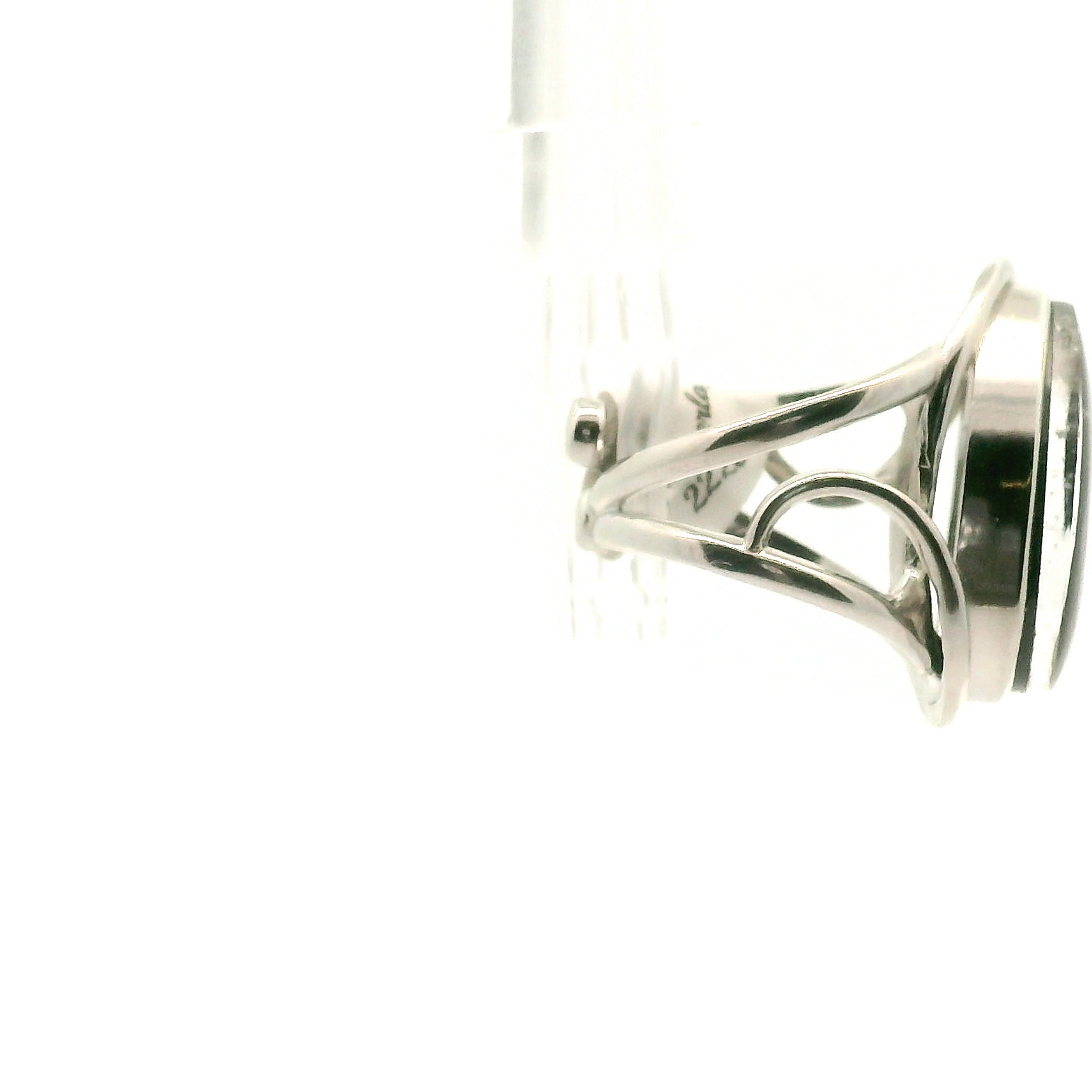 Purperite and Quartz Overlay Cuff Ring 925 Silver for Spiritual Growth and Purification