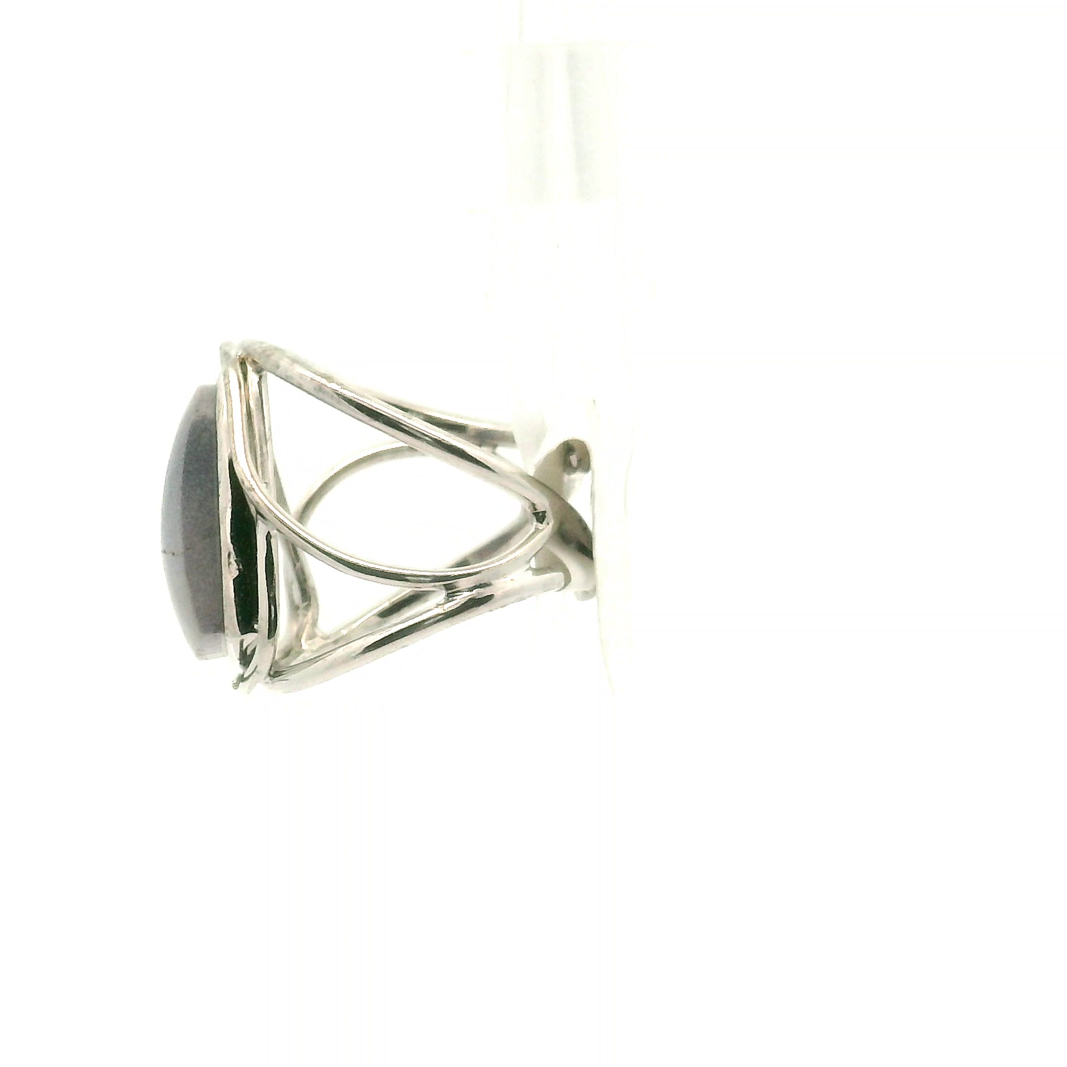 Hyacinth Jasper Cuff Ring 925 Silver for Inner Knowing and Higher Perception