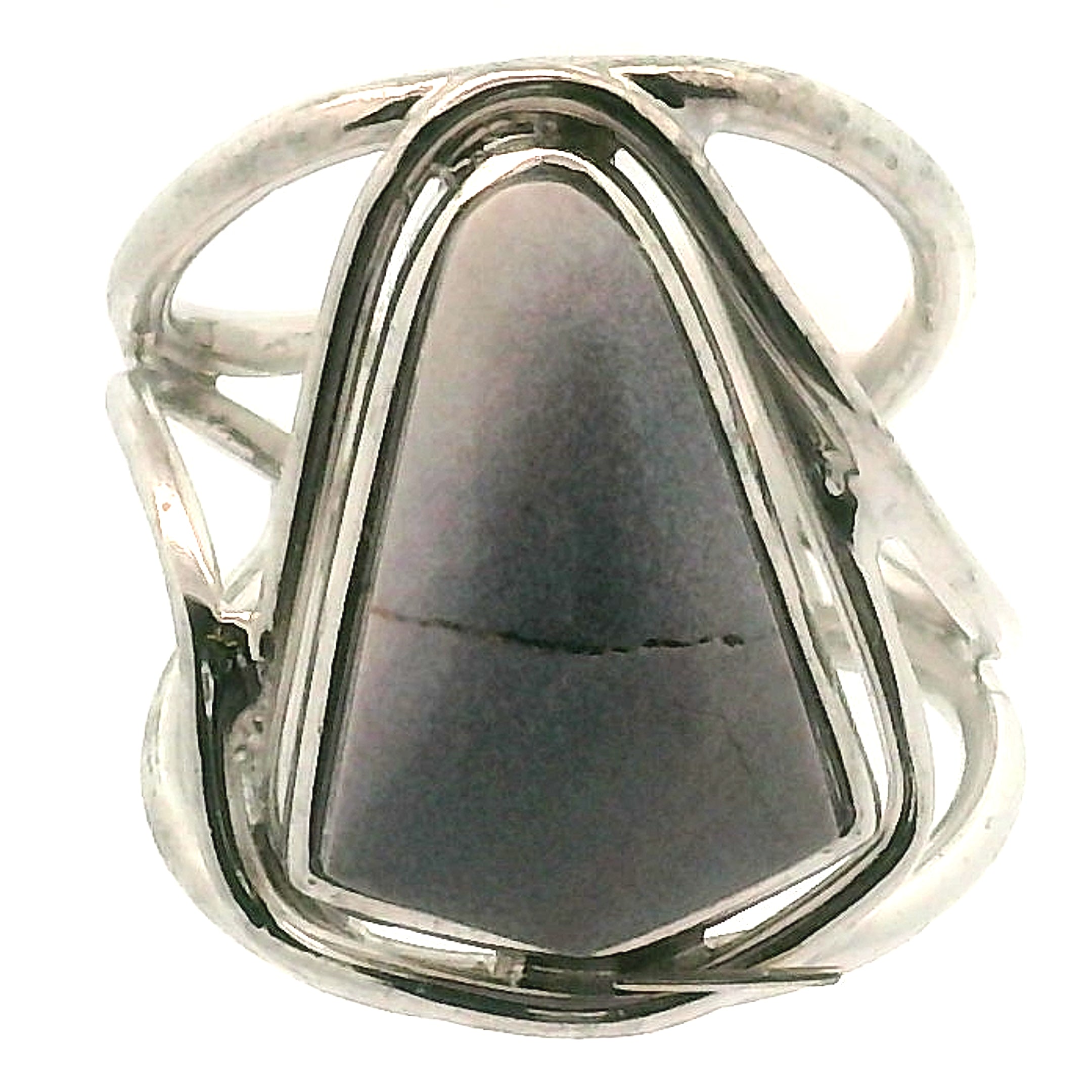 Hyacinth Jasper Cuff Ring 925 Silver for Inner Knowing and Higher Perception