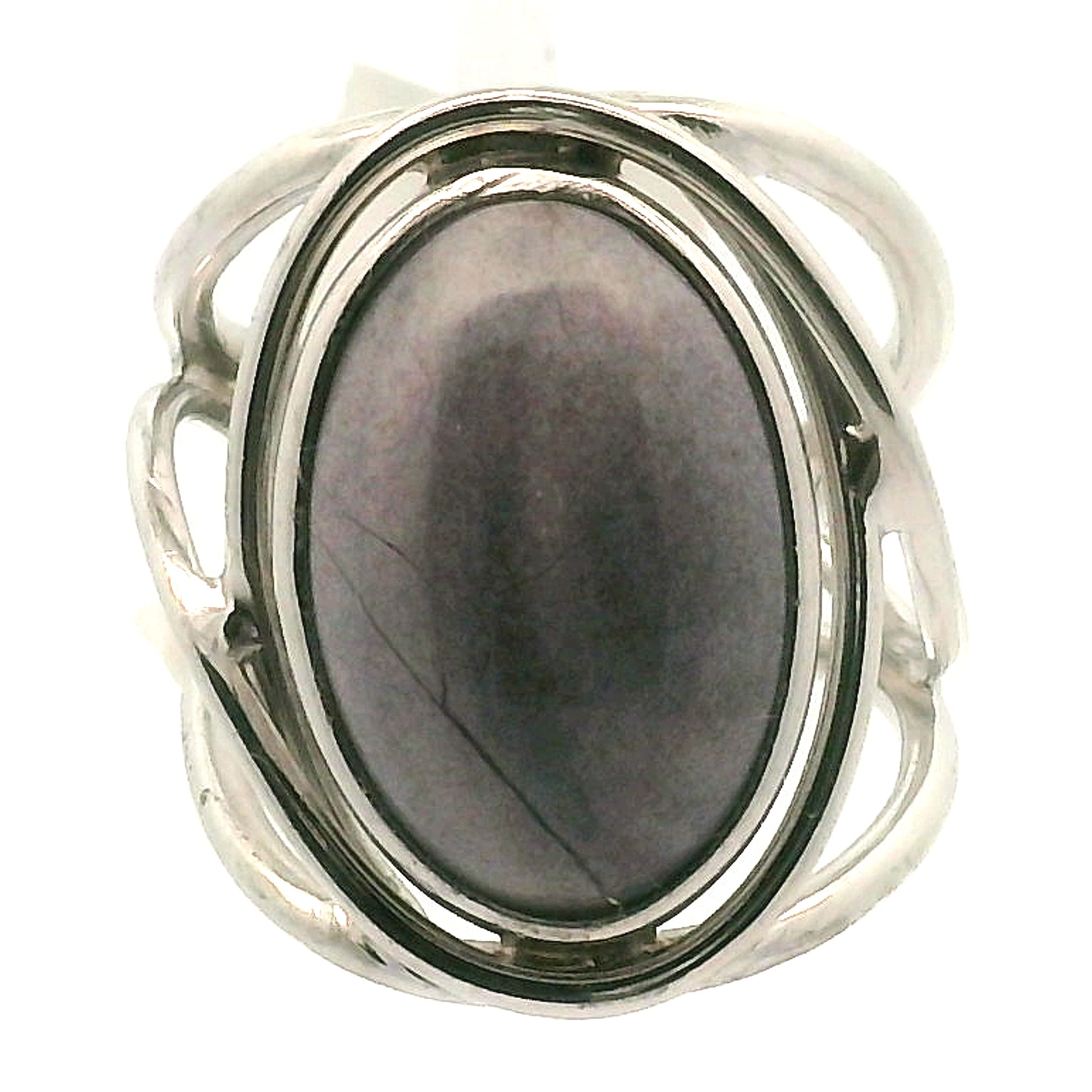Hyacinth Jasper Cuff Ring 925 Silver for Inner Knowing and Higher Perception