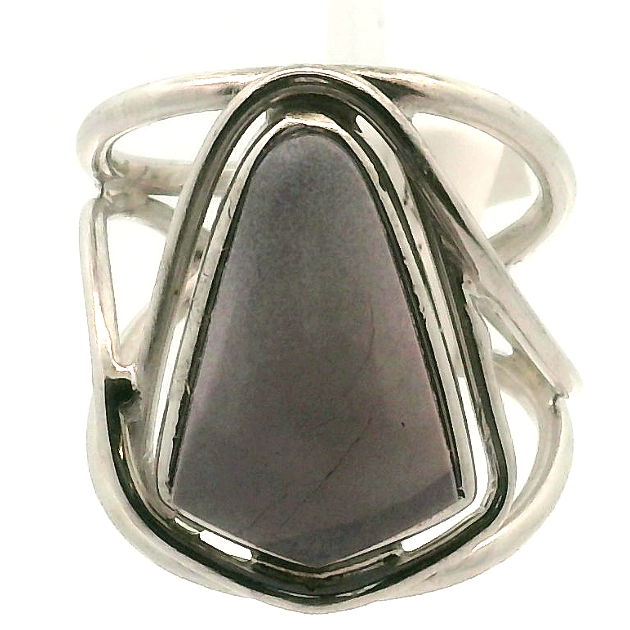 Hyacinth Jasper Cuff Ring 925 Silver for Inner Knowing and Higher Perception