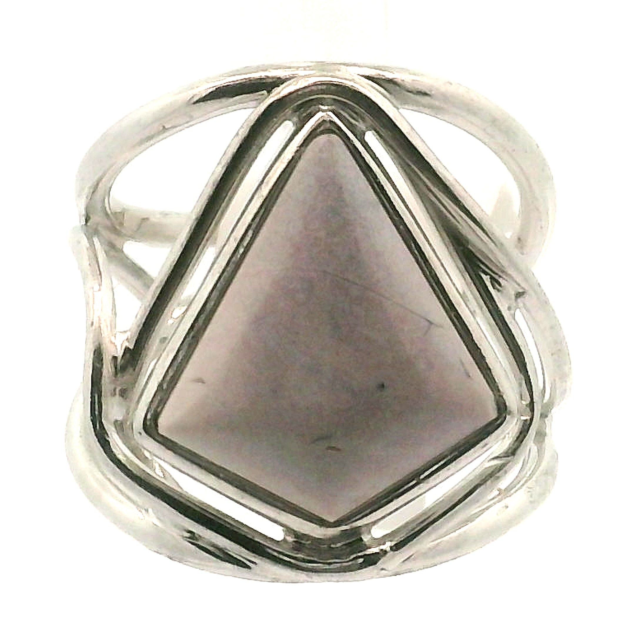 Hyacinth Jasper Cuff Ring 925 Silver for Inner Knowing and Higher Perception
