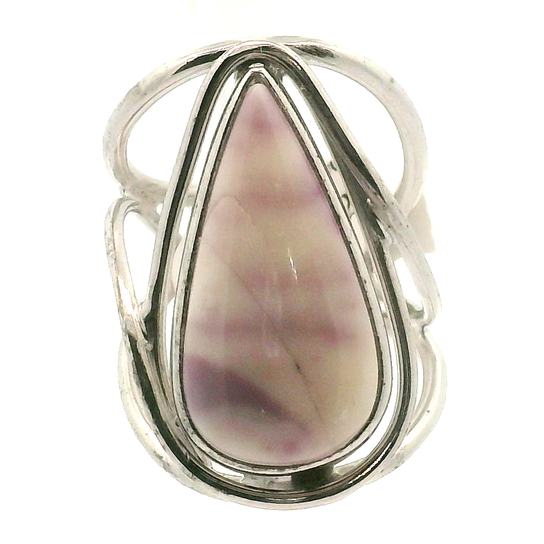 Hyacinth Jasper Cuff Ring 925 Silver for Inner Knowing and Higher Perception