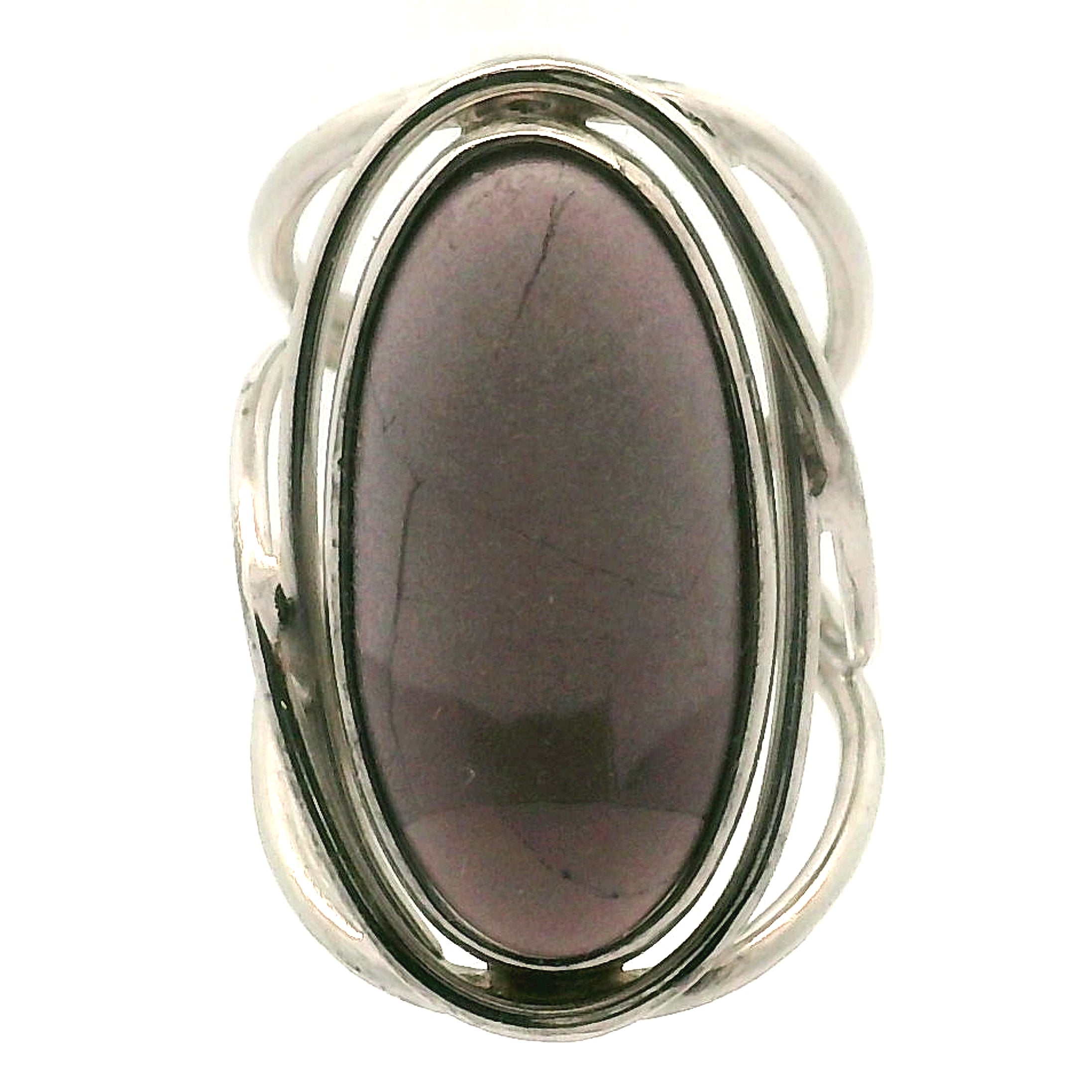Hyacinth Jasper Cuff Ring 925 Silver for Inner Knowing and Higher Perception