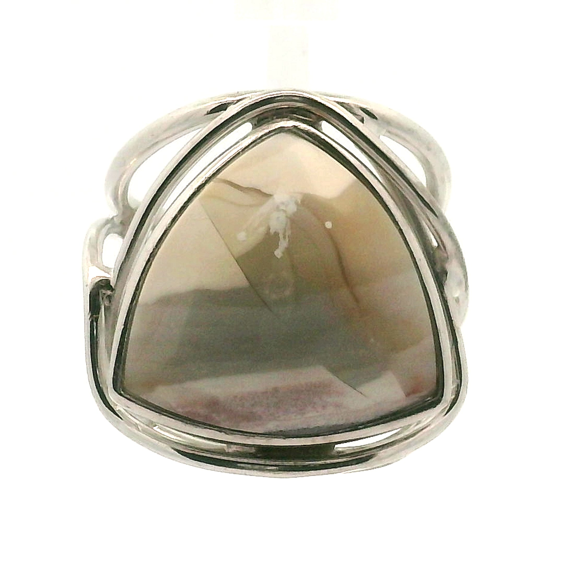 Hyacinth Jasper Cuff Ring 925 Silver for Inner Knowing and Higher Perception