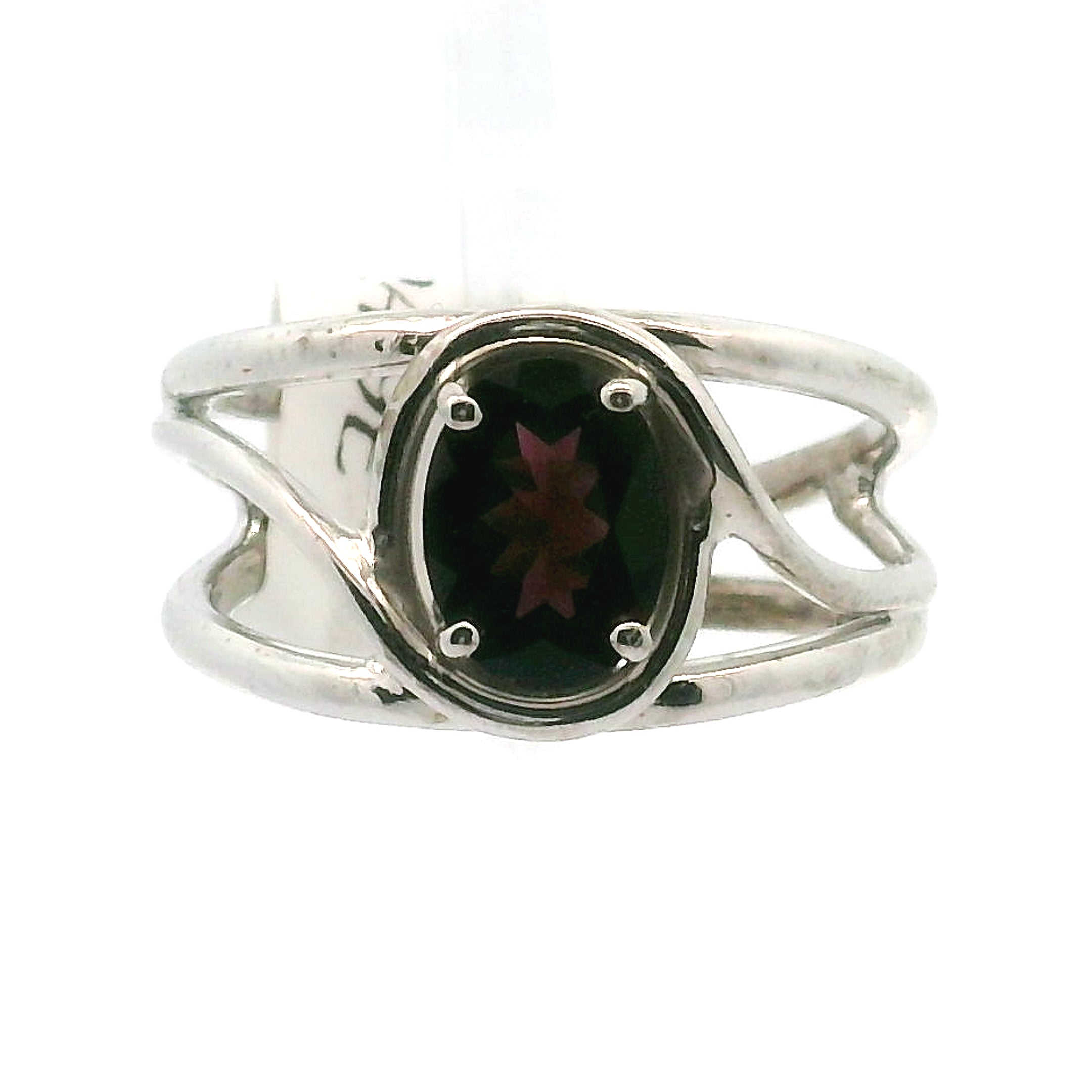 Red Amethyst Midi Cuff Ring .925 Silver for Empowerment
