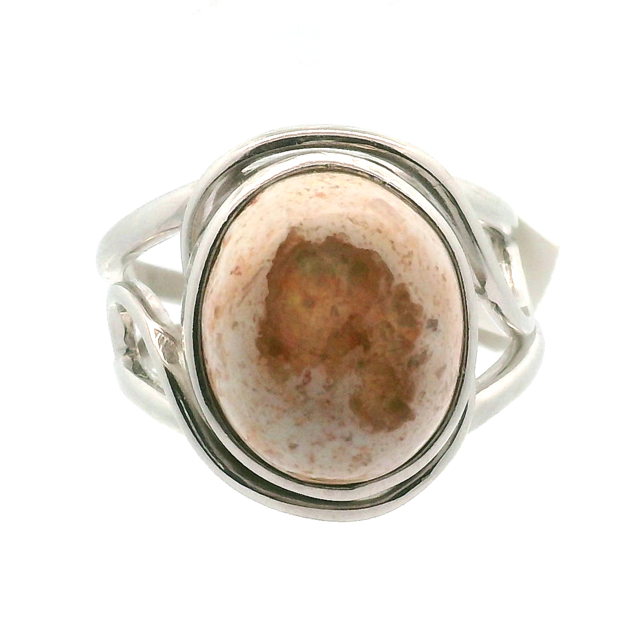 Fire Opal Round Cuff Ring .925 Silver for Confidence and Increasing Motivation