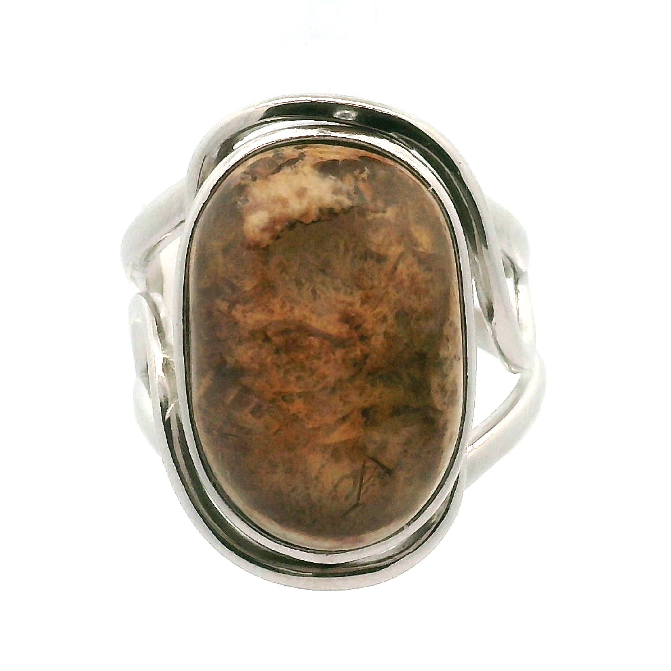 Fire Opal Round Cuff Ring .925 Silver for Confidence and Increasing Motivation