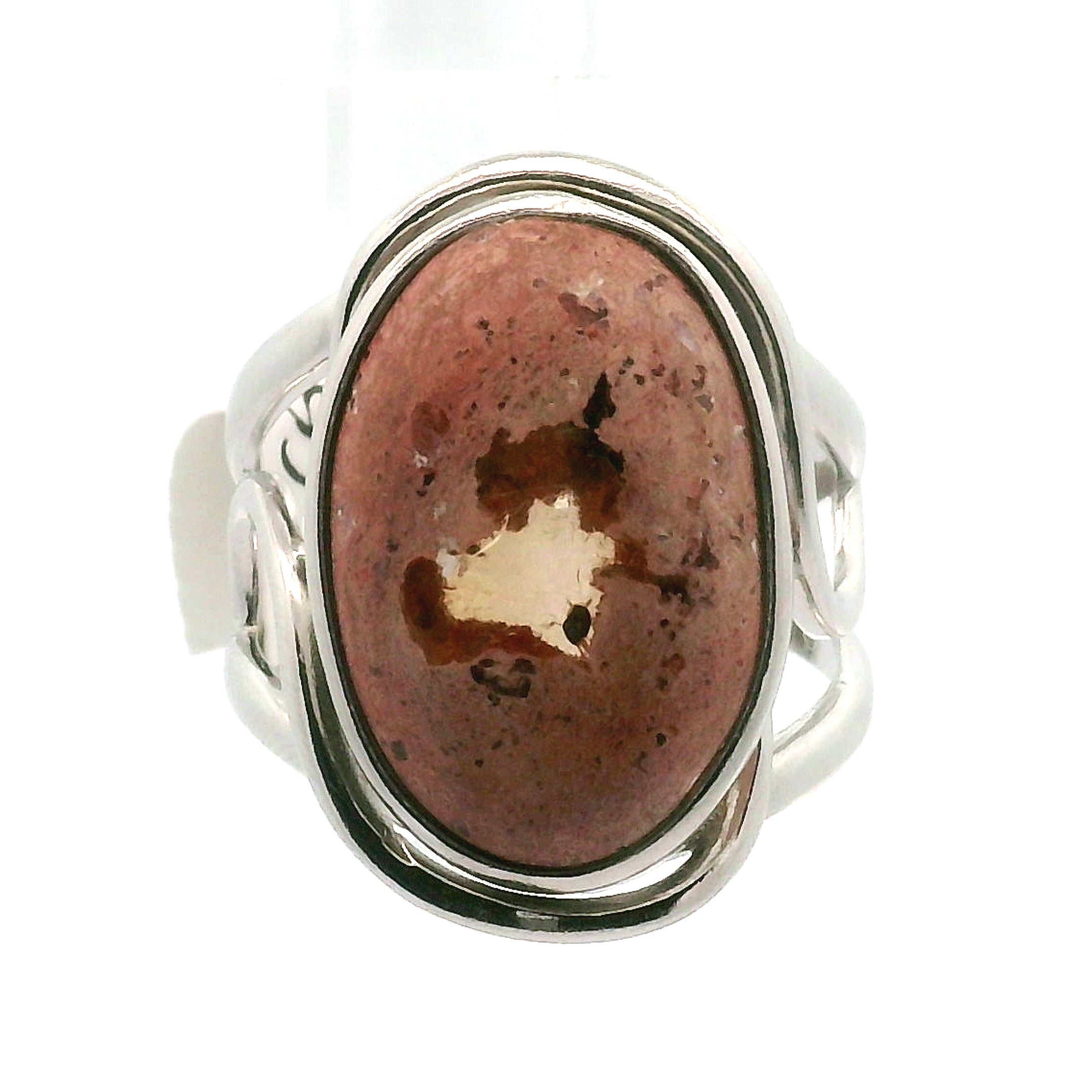 Fire Opal Round Cuff Ring .925 Silver for Confidence and Increasing Motivation