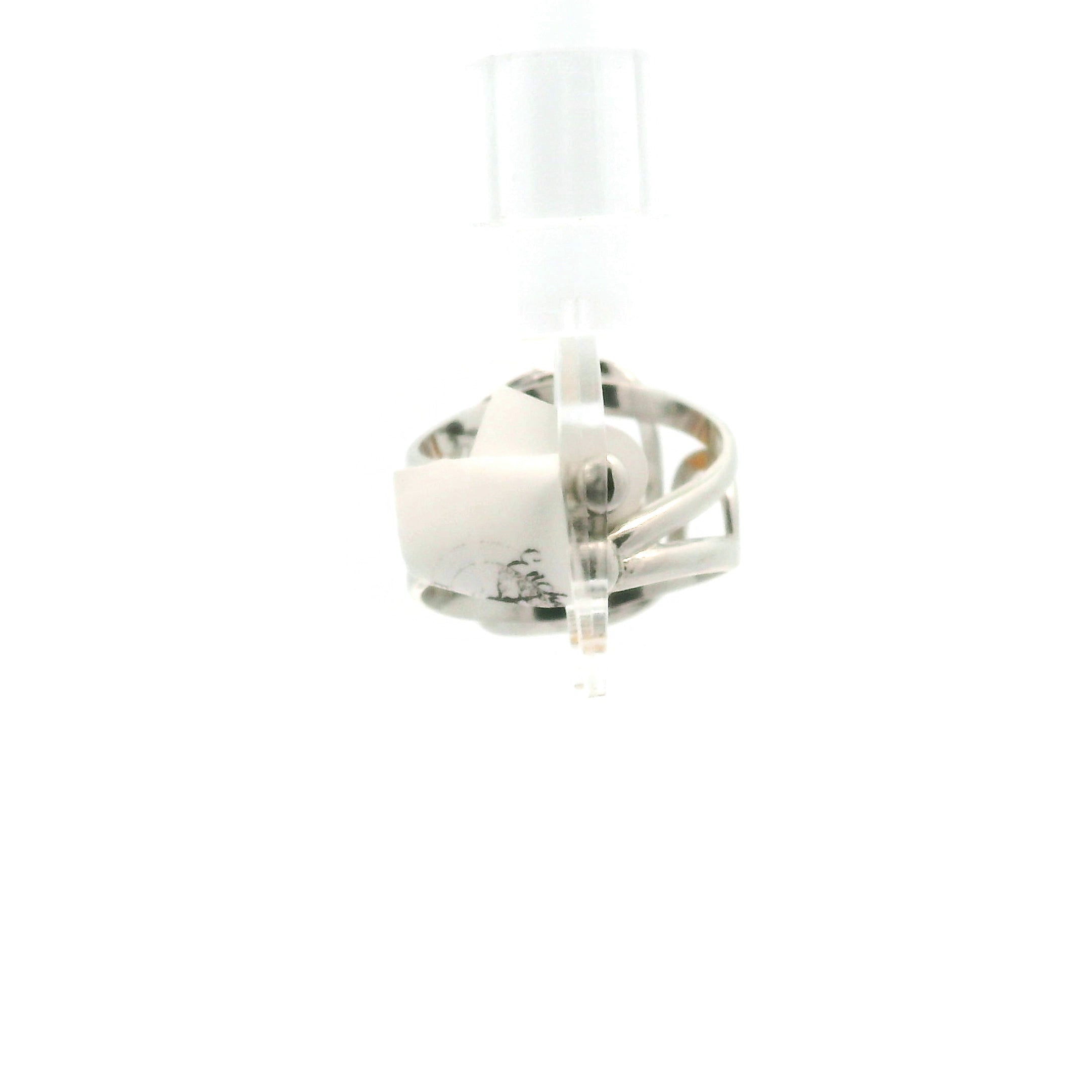 Fire Opal Faceted Cuff Ring .925 Silver for Confidence and Increasing Motivation