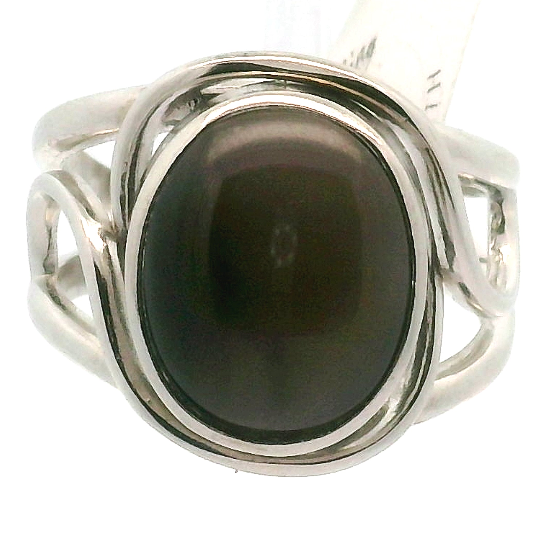 Cat's Eye Scapolite Cuff Ring .925 Silver for Enhancing Communication with Guides, Insight & Memory