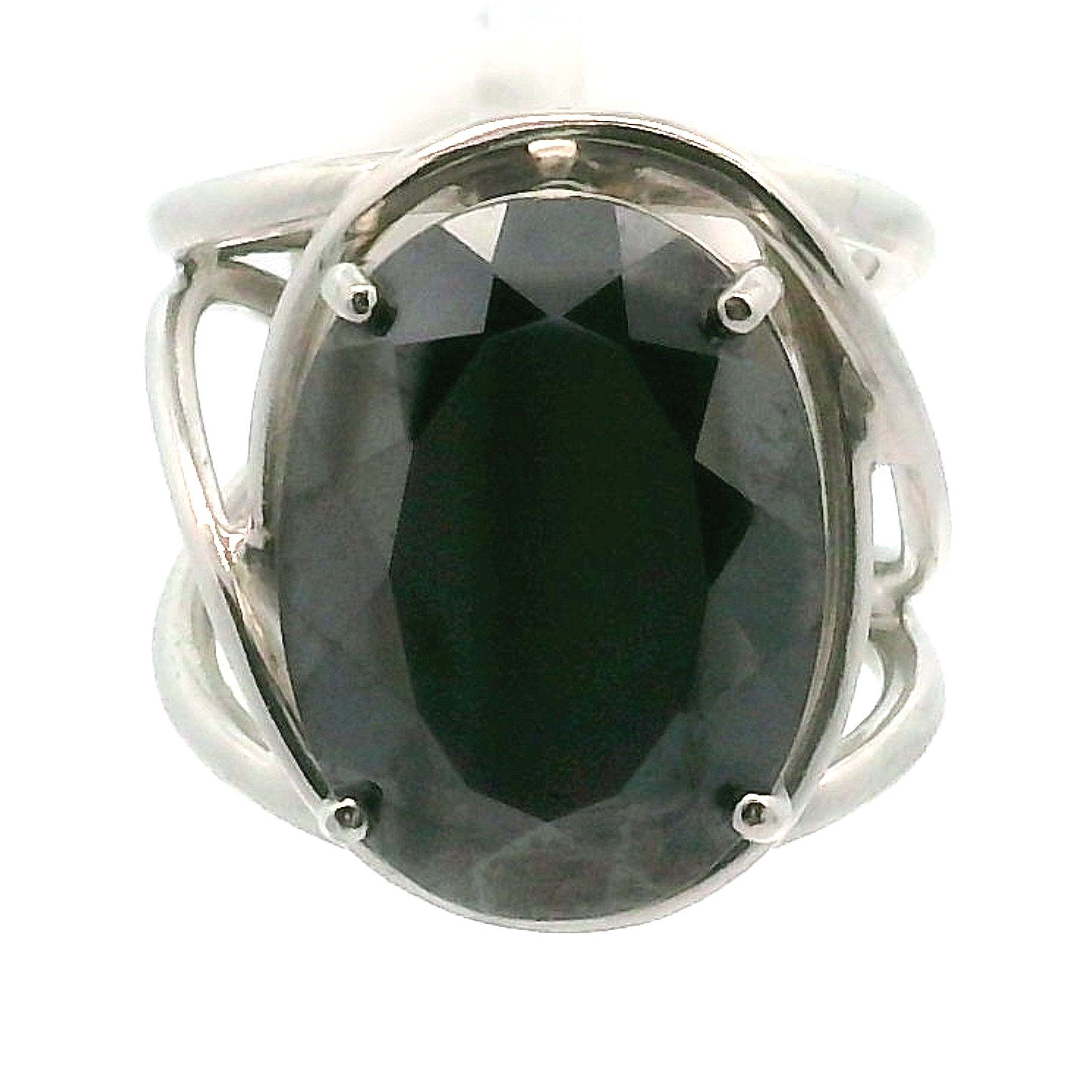 Hematite Faceted Cuff Ring .925 Silver for Deep Transformatinon and Grounding