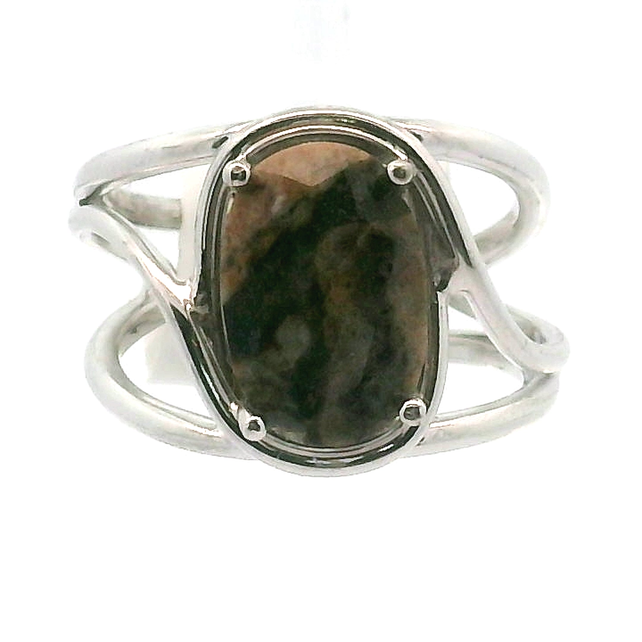 Que Sera (LLanite) Faceted Midi Cuff Ring .925 Silver for Inner Wisdom and Catalyzing Change